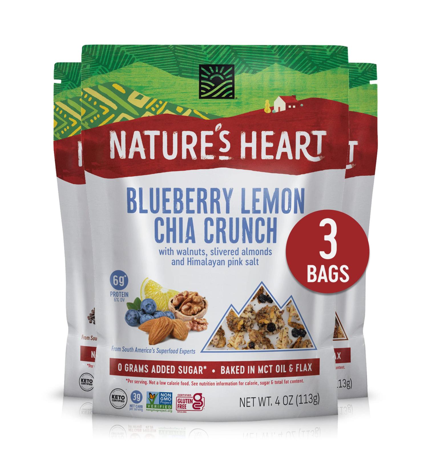 Nature's Heart Keto Mixed Nuts Snack - Blueberry Lemon  3-Pack | Healthy Protein Snack - Buy Online on GoSupps.com