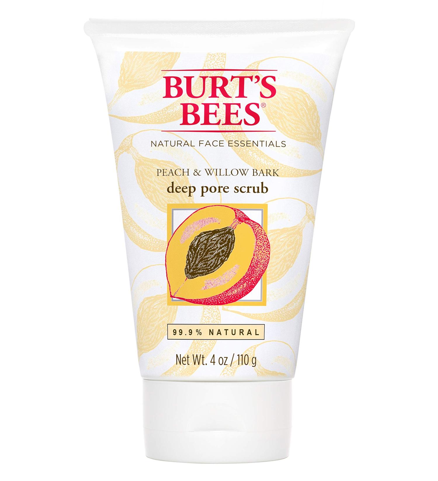 Burt's Bees Peach and Willow Bark Deep Pore Scrub Exfoliating Facial Scrub 4 Ounces