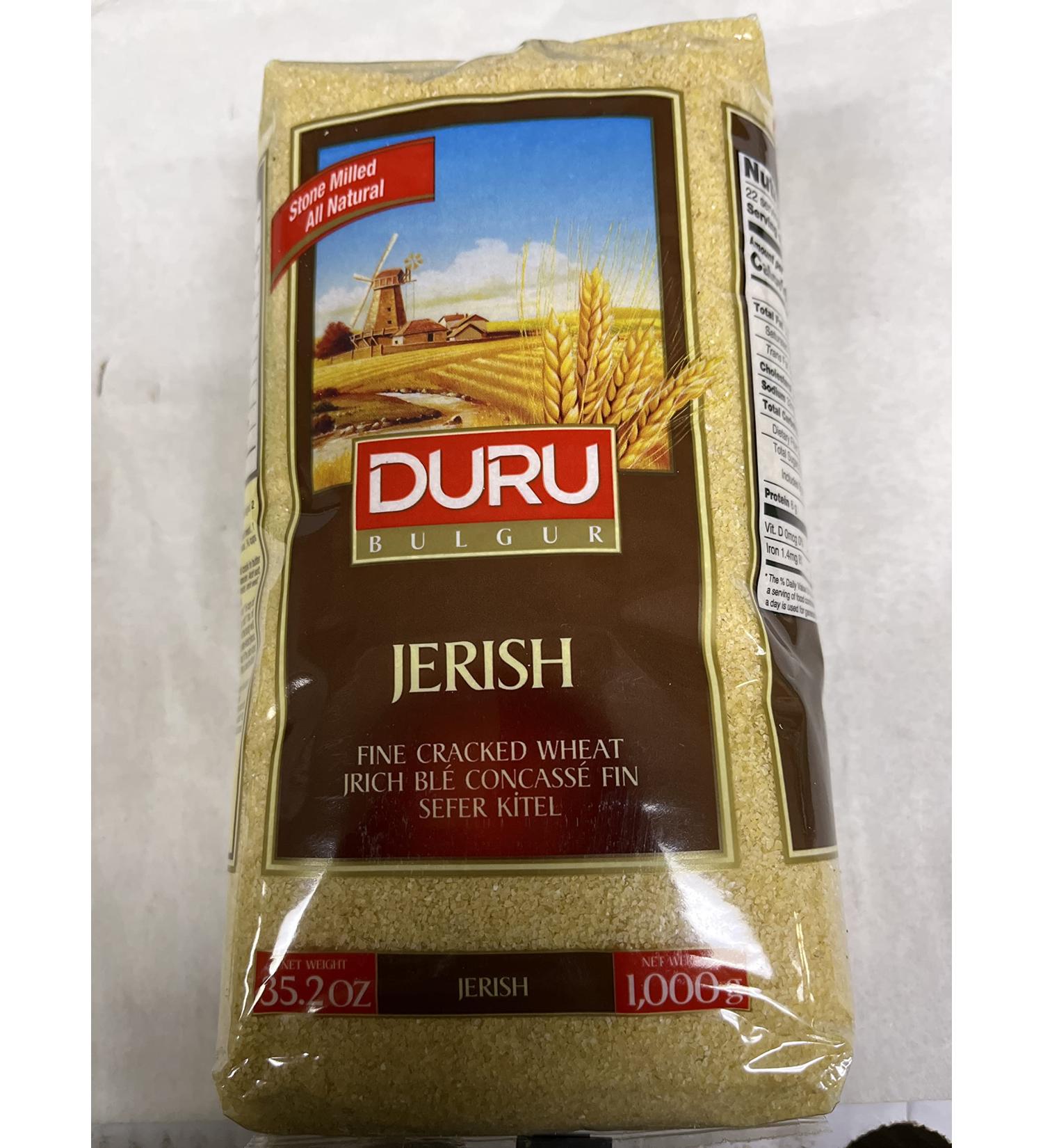 Duru Jerish (Fine Cracked Wheat), 35.2oz (1000g), Wheat Berries, 100% Natural and Certificated, High Fiber and Protein, Non-GMO, Great for Kibbeh, Better than Rice