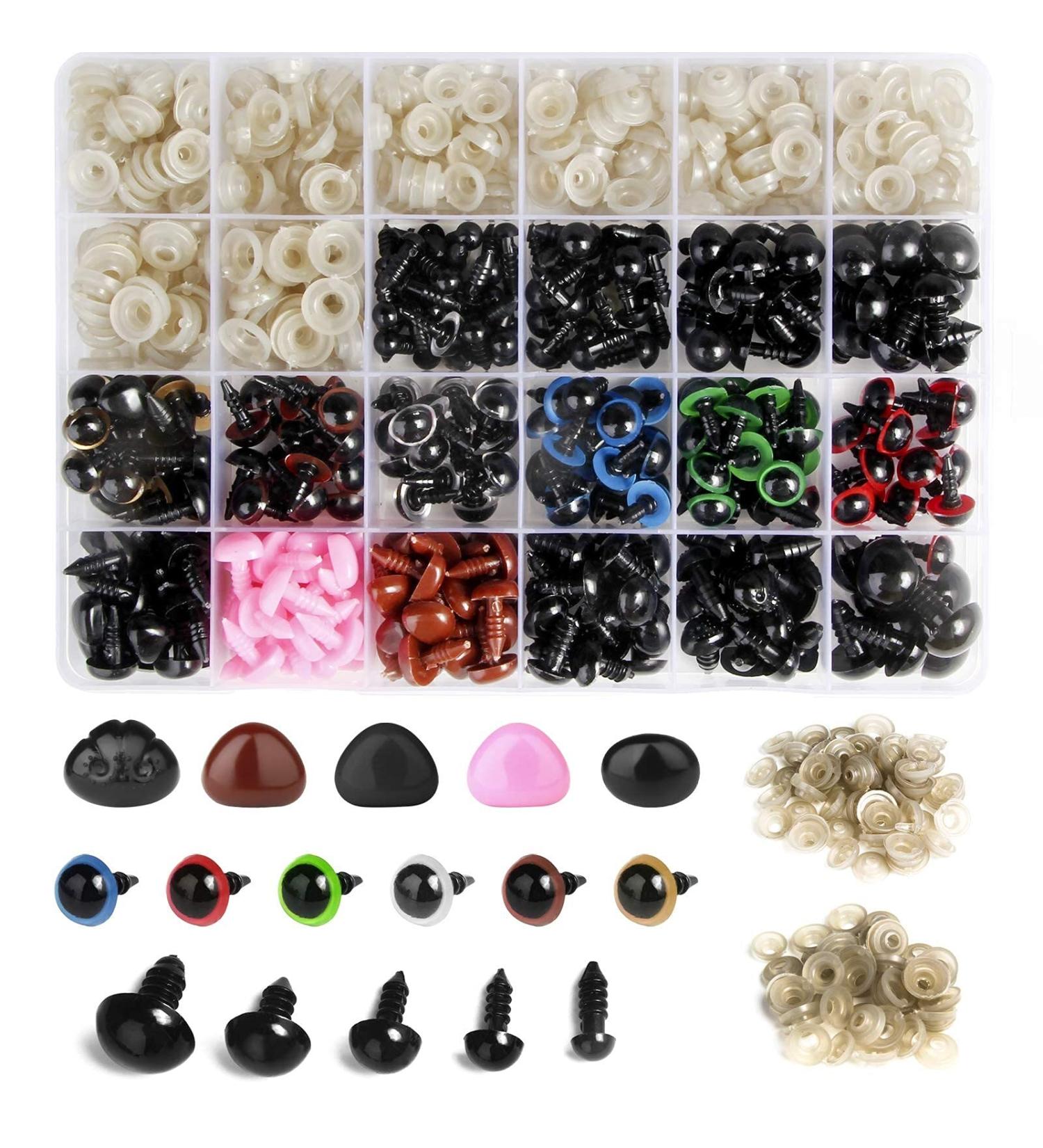 600PCS Colorful Plastic Safety Eyes & Noses for Amigurumi Craft Dolls & Toys - Buy Online on GoSupps.com
