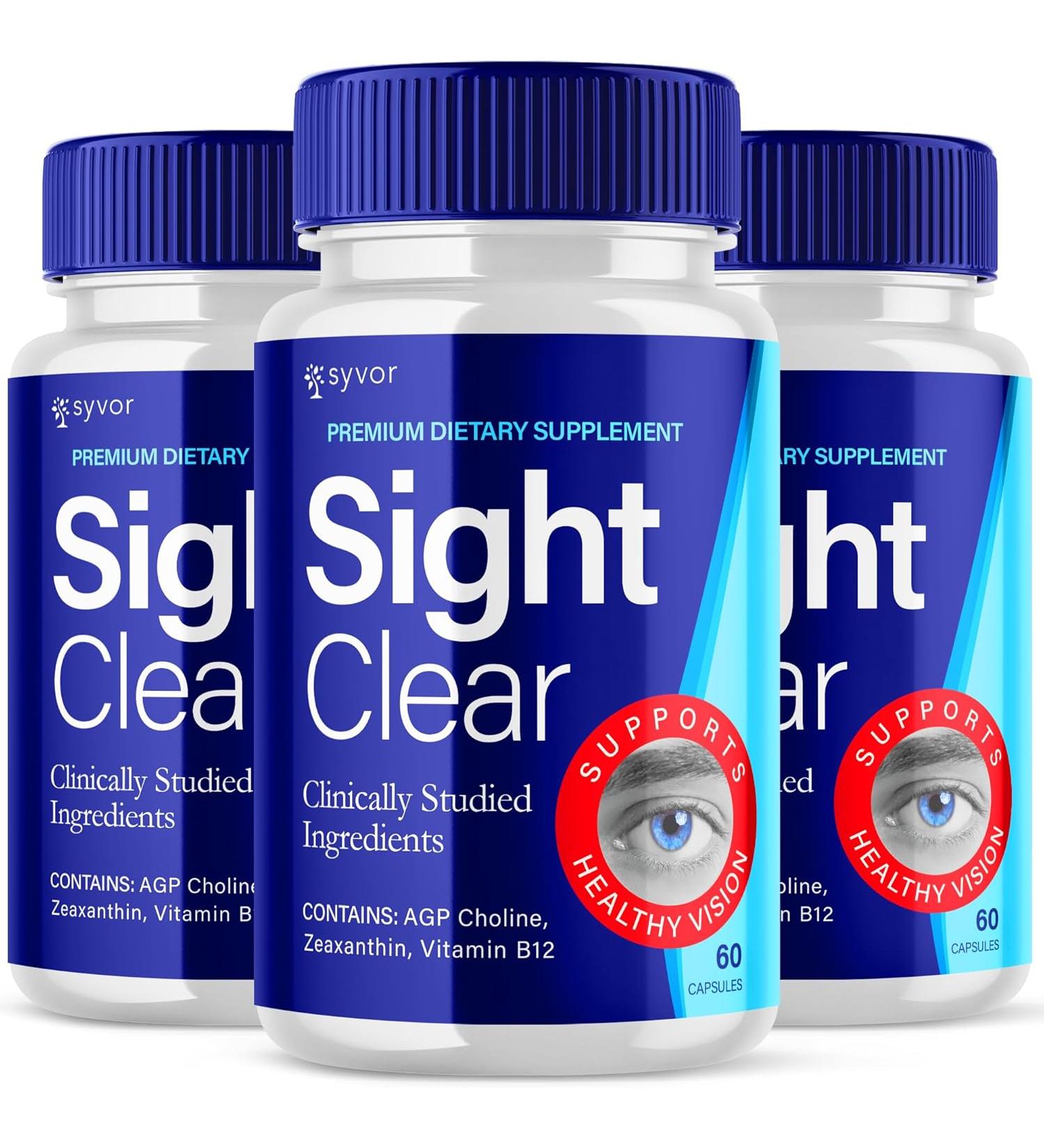 Sight Clear 20/20 Vision Vitamin Pills Sight Clear Eye Health Support Supplement SightClear Max Strength Vision and Eye Formula 60 Capsules - Pack Of 3 - Buy Online on GoSupps.com