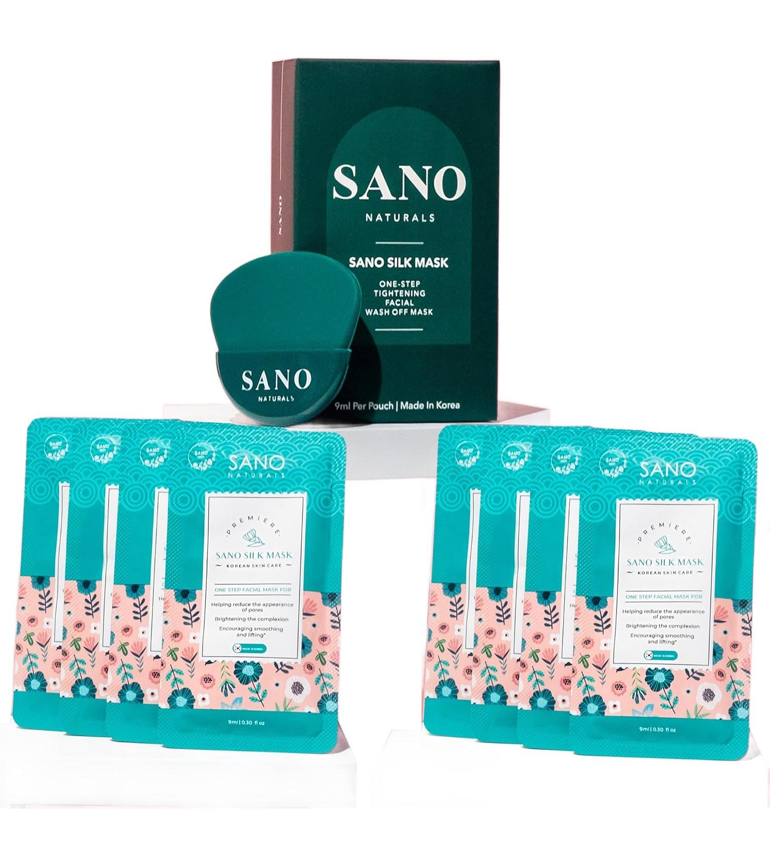 Vegan Zombie Mask - Sano Silk Dermatologist Tested Korean Face Mask for Glass Skin Pore Reduction & Anti-Aging - Pack of 8 - Buy Online on GoSupps.com
