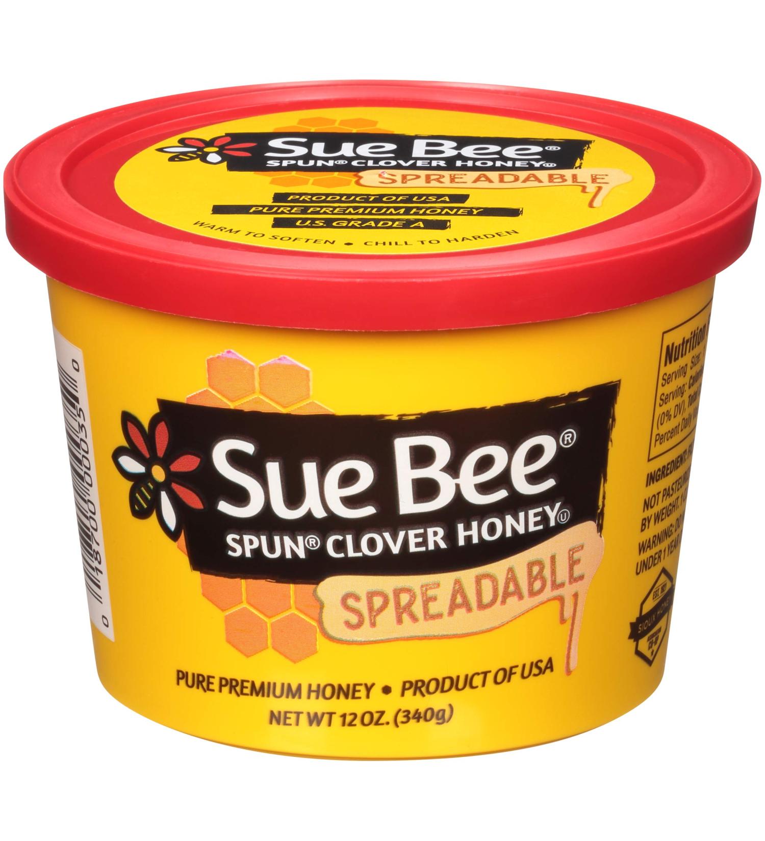 Sue Bee Spun USA Clover Honey - 12 Ounce Pure Premium Honey from USA Beekeepers - Buy Online on GoSupps.com