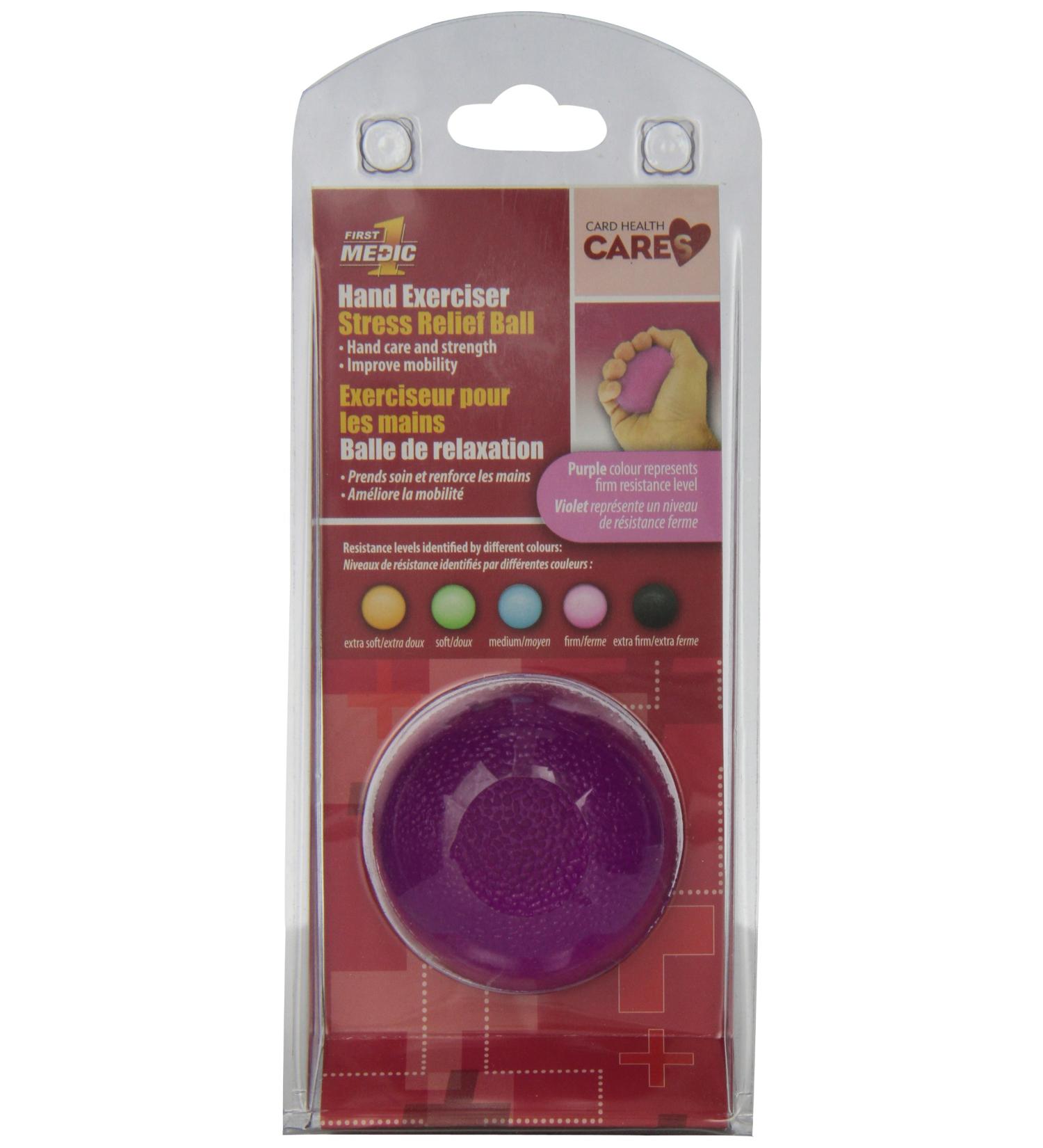 First Medic Hand Exerciser and Stress Relief Ball Firm Purple - Buy Online on GoSupps.com