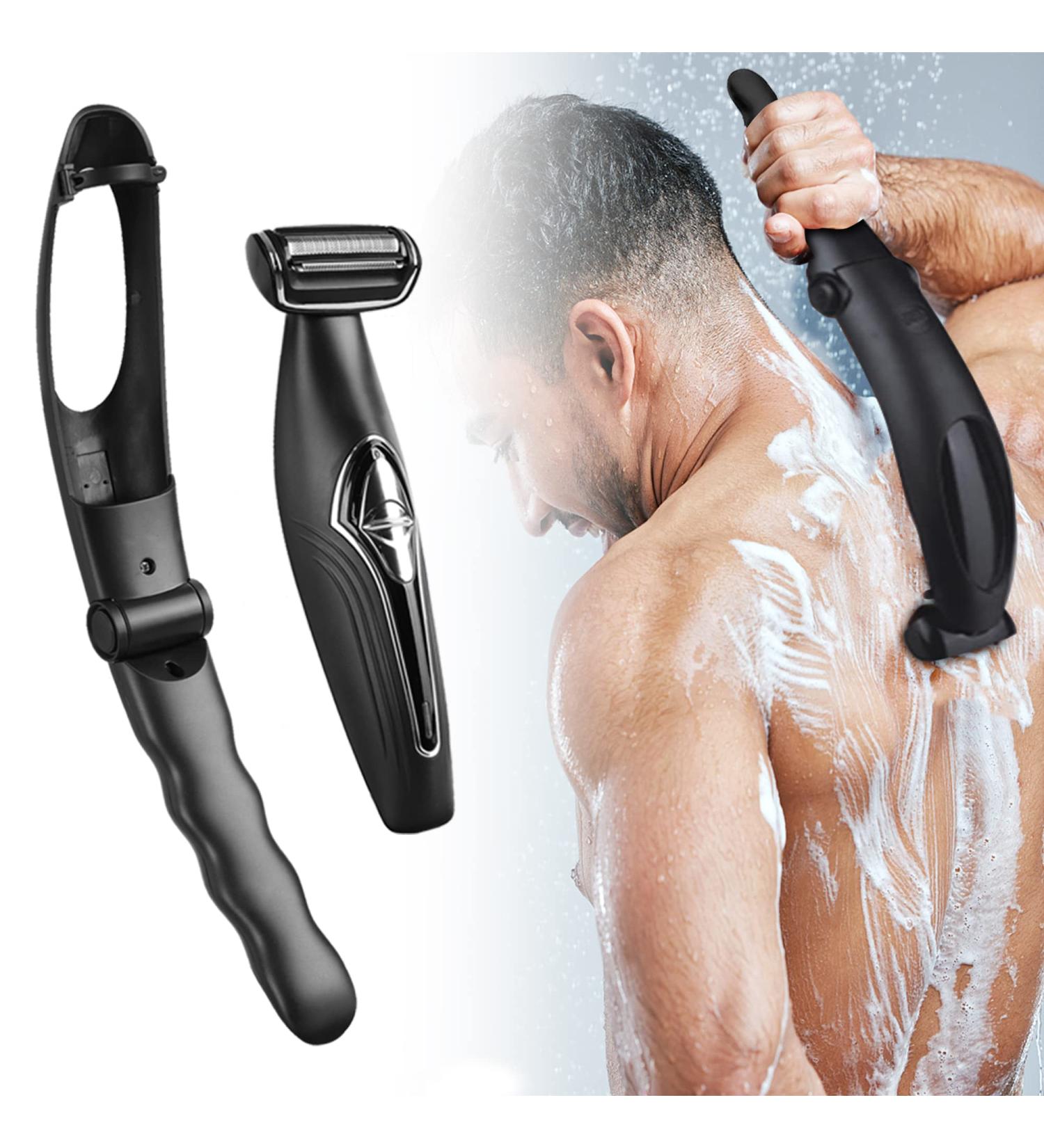 FERRISA Back Shavers for Men | Long Handle Body Groomers with Detachable Extension & Facial Razor | 10 Blades Included - Buy Online on GoSupps.com
