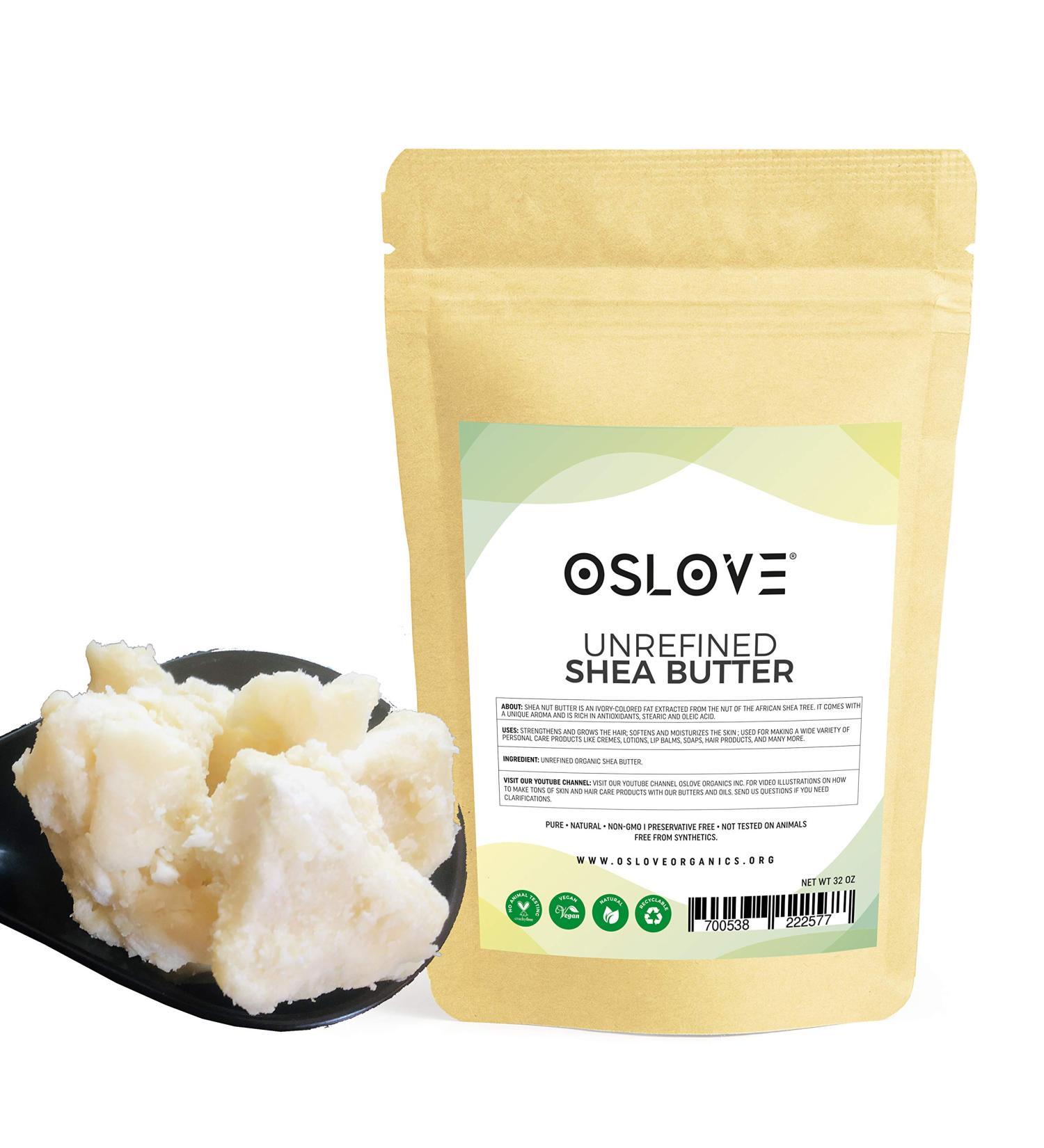 Oslove Organics 2 LB Raw African Shea Butter - 100% Pure, Non-GMO, Fresh & Creamy - Buy Online on GoSupps.com