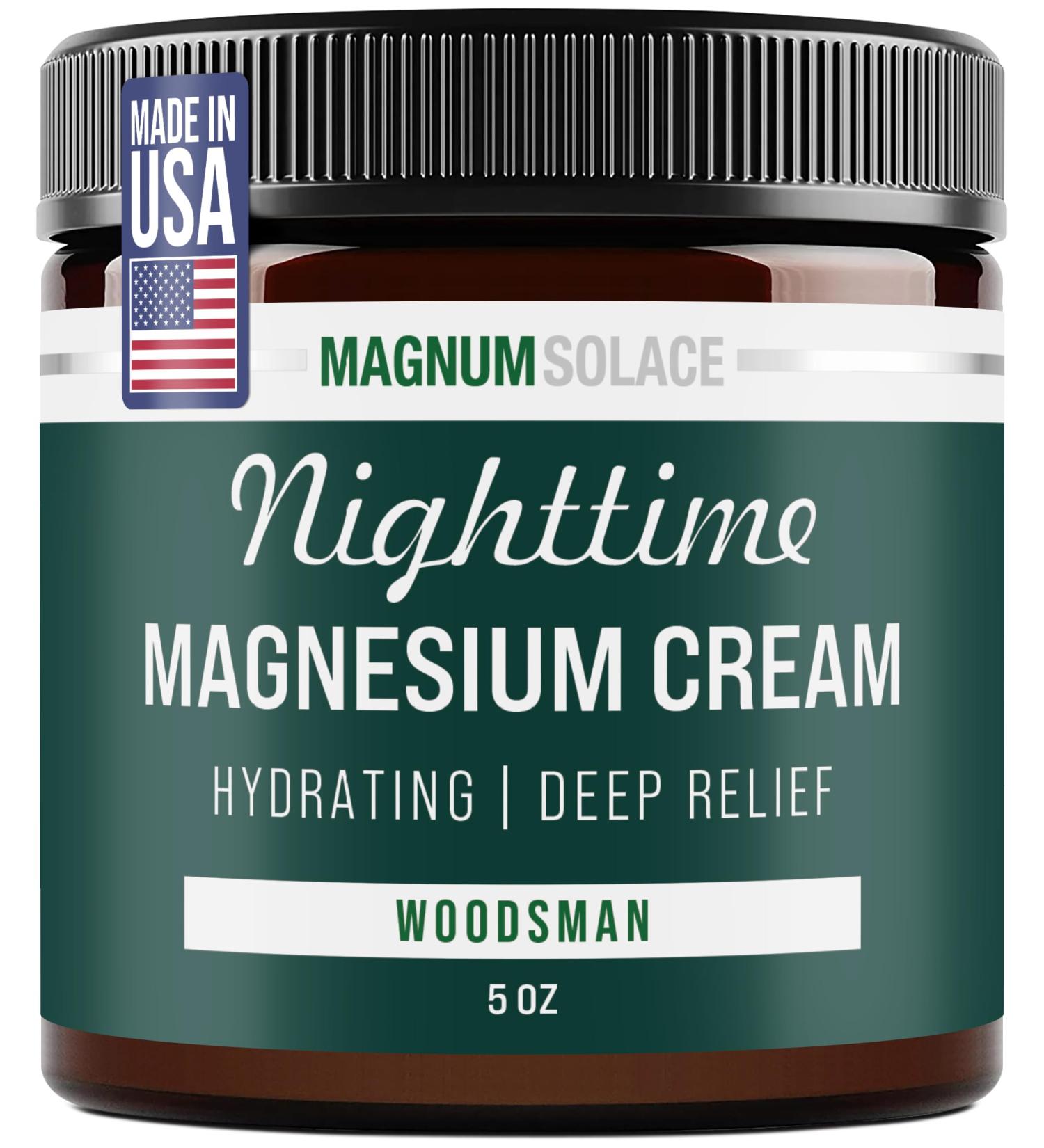 Magnum Solace Nighttime Magnesium Cream Soothing Relief & Relaxation Highly Concentrated Magnesium for Muscles & Joints Apply to Legs or Feet Before Bed Skin-Friendly - Buy Online on GoSupps.com