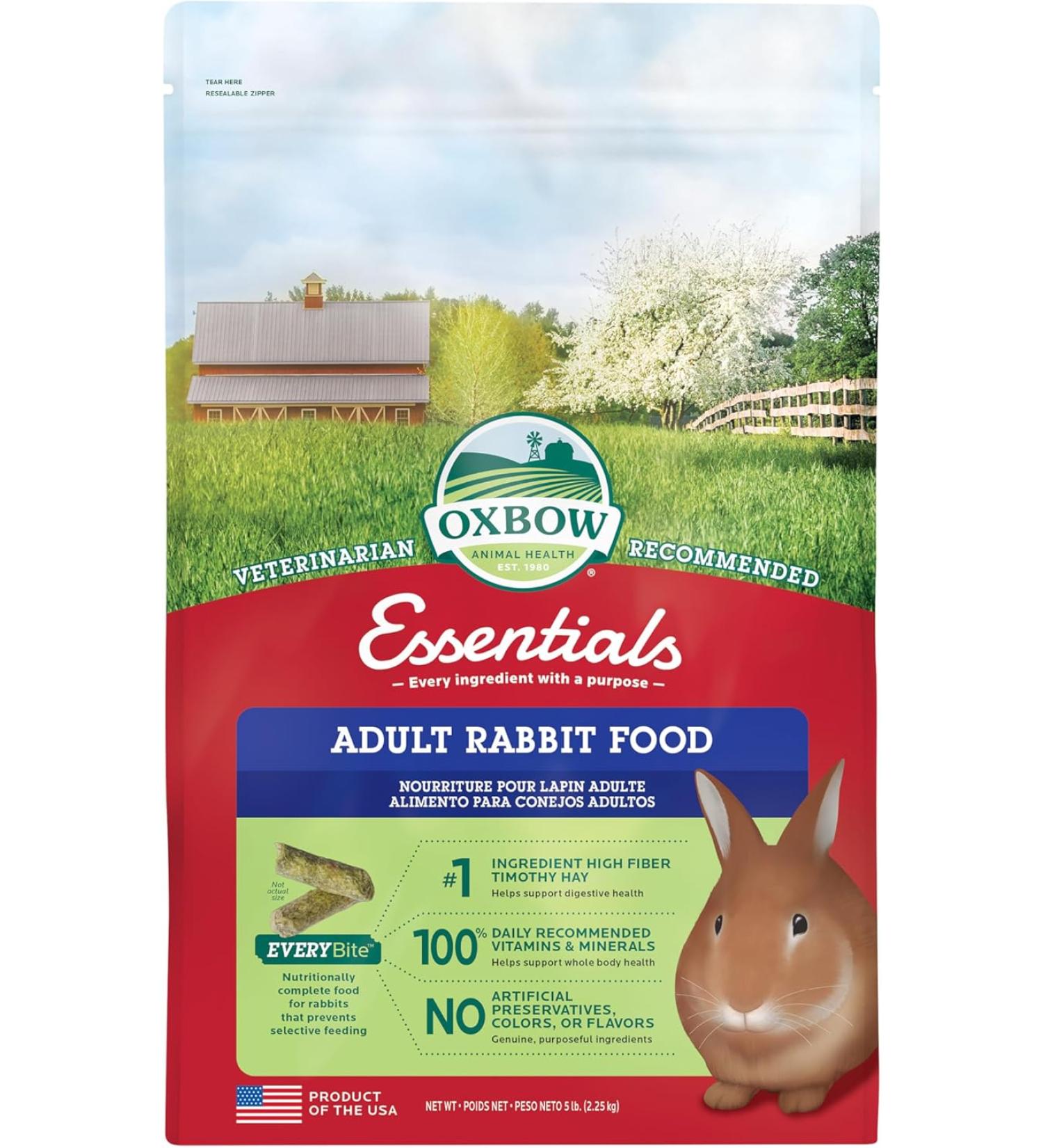 Oxbow Essentials Rabbit Food - All Natural Rabbit Pellets for Healthy Rabbits - Buy Online on GoSupps.com