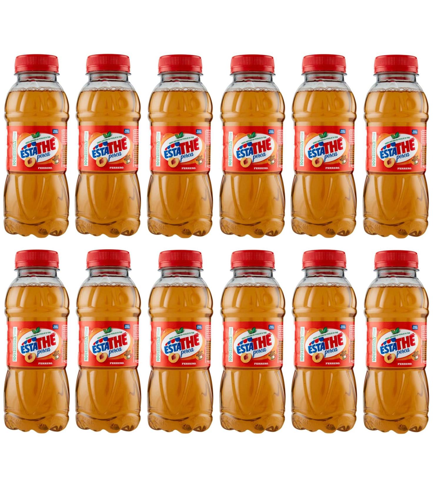  Italian Gourmet E.R. Ferrero ESTATHE Pack of 12 disposable PET bottles for iced tea Peach design 330 ml - Buy Online on GoSupps.com