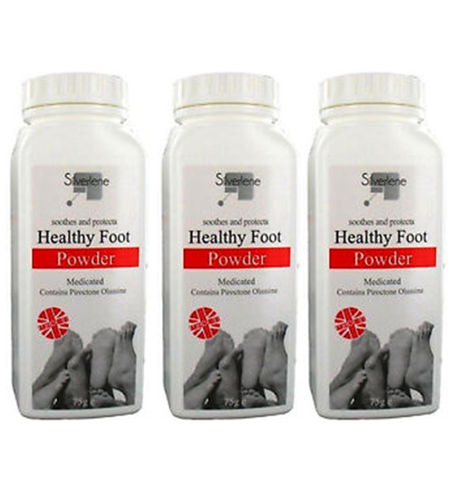 3 x Athletes Healthy Foot Powder Medicated Treats and Prevents Anti FUNGAL 75g