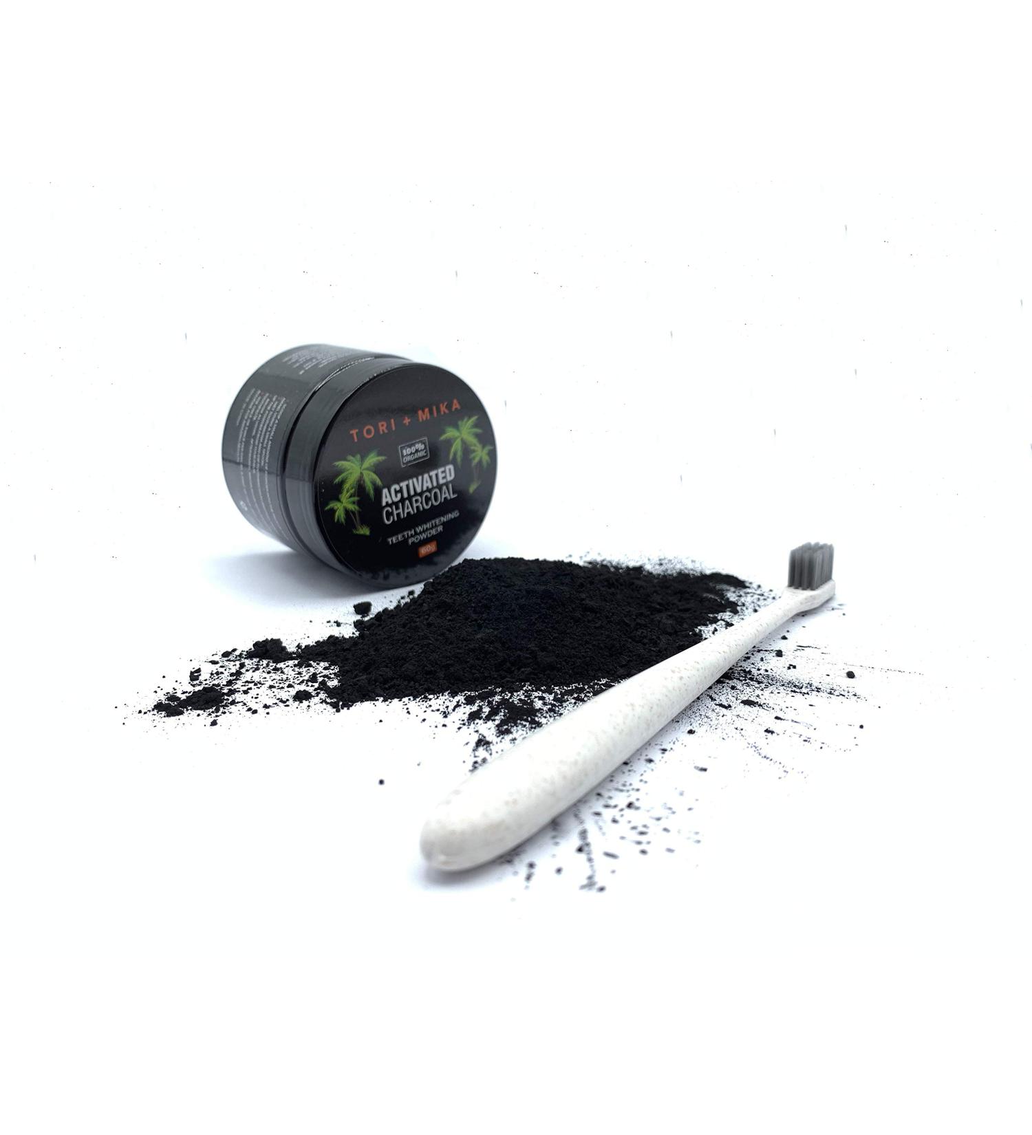 Activated Charcoal Teeth Whitening Kit - Fluoride-Free Organic Whitening Powder & Toothpaste for White Teeth - Best Teeth Whitening Products for a Bright Smile - Buy Online on GoSupps.com