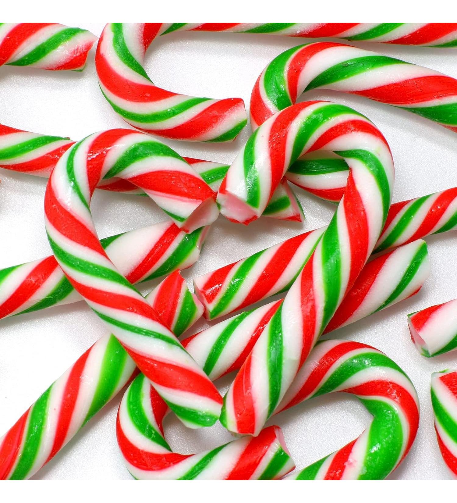 36 Vegan Peppermint Flavoured Candy Canes - White and Red Christmas Sweets in Natural Flavour - Suitable for Vegetarians 445g - Buy Online on GoSupps.com
