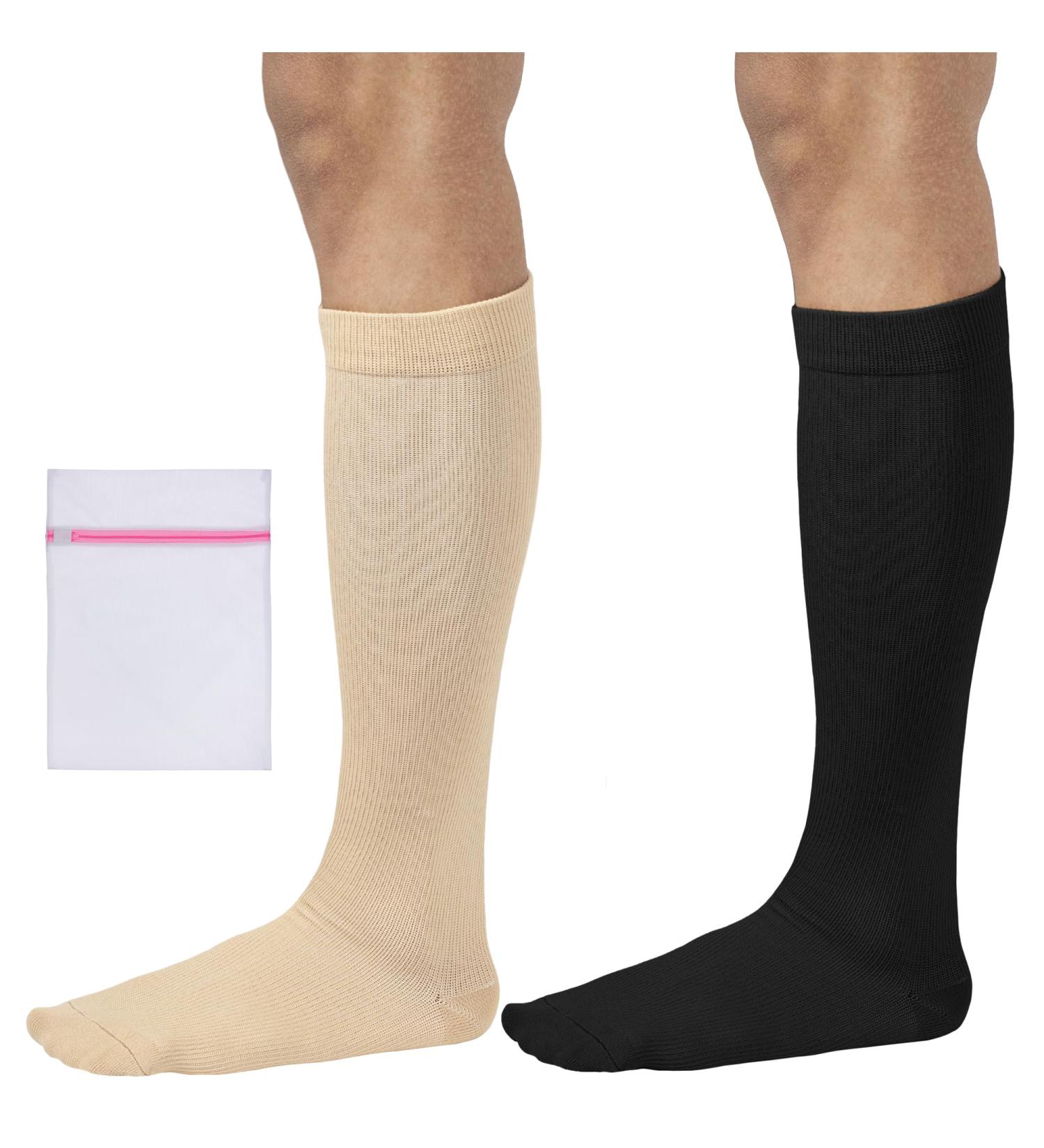 360 RELIEF - Flight Compression Socks Supports | Blood Circulation Travel Work XXL Beige+Black - Buy Online on GoSupps.com