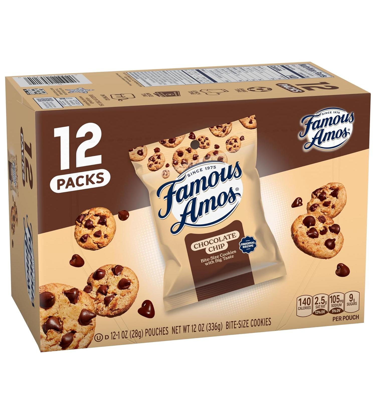 Famous Amos Chip Cookies - Chocolate - Pack of 12 - 1 Oz. - Buy Online on GoSupps.com
