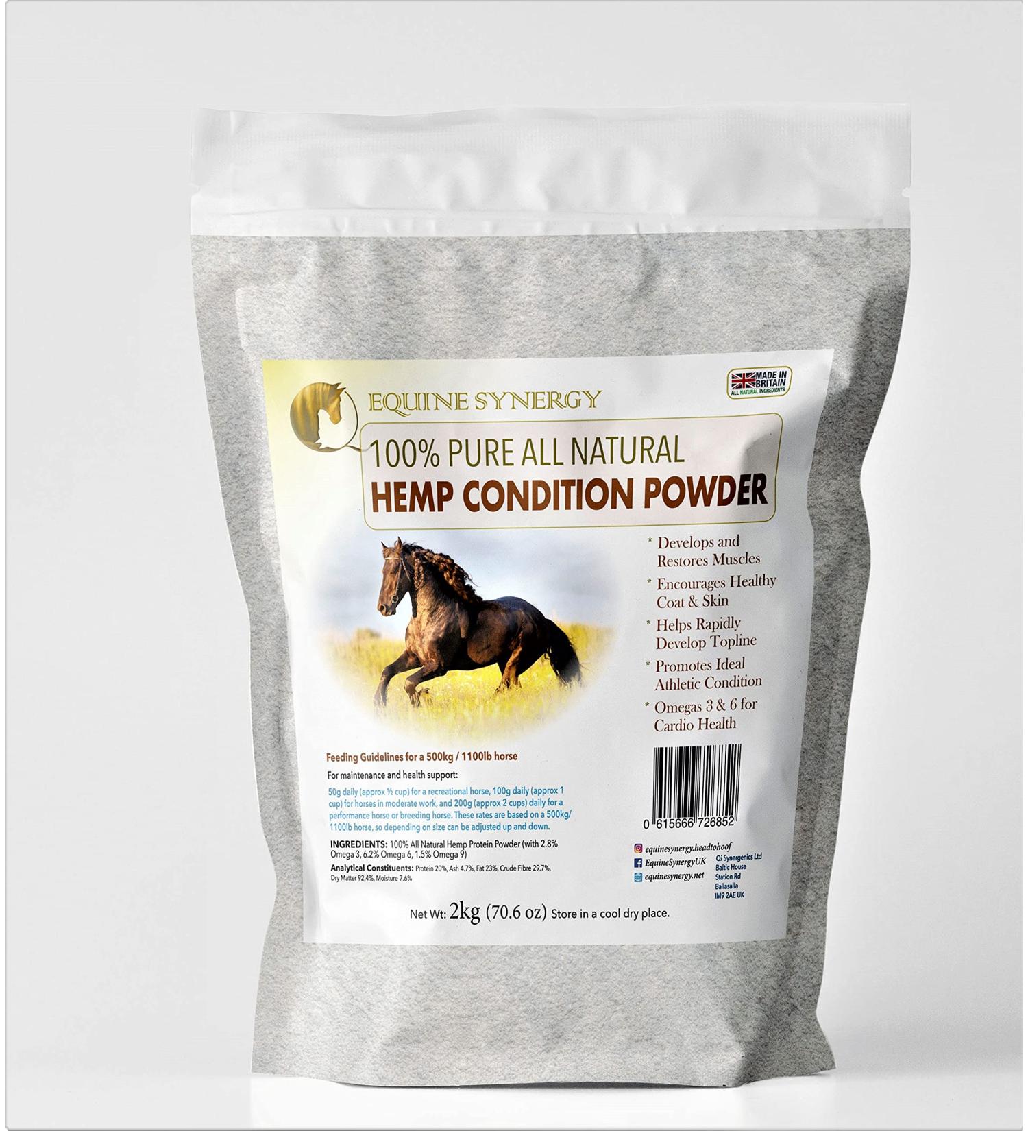 Pure Hemp Conditioning Powder for Horses 2Kg - A Natural Protein for Developing Topline Encouraging Muscle Growth & Improving Condition with Omegas 3 6 & 9 - Buy Online on GoSupps.com