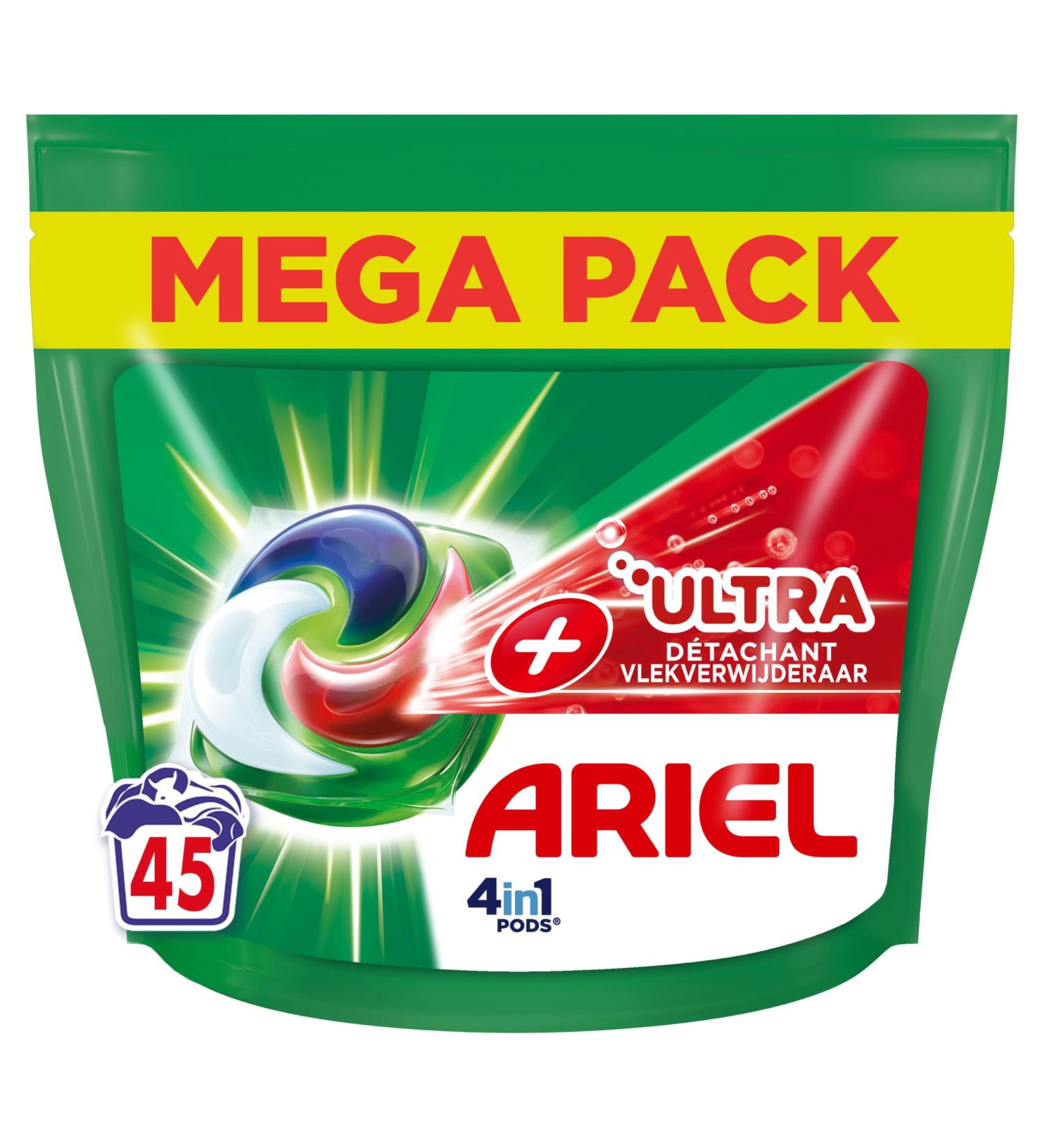 Ariel 4in1 PODS Liquid Laundry Detergent Capsules 45 Washes Ultra Stain Remover Technology Removes Stubborn Stains At Low Temperature - Buy Online on GoSupps.com