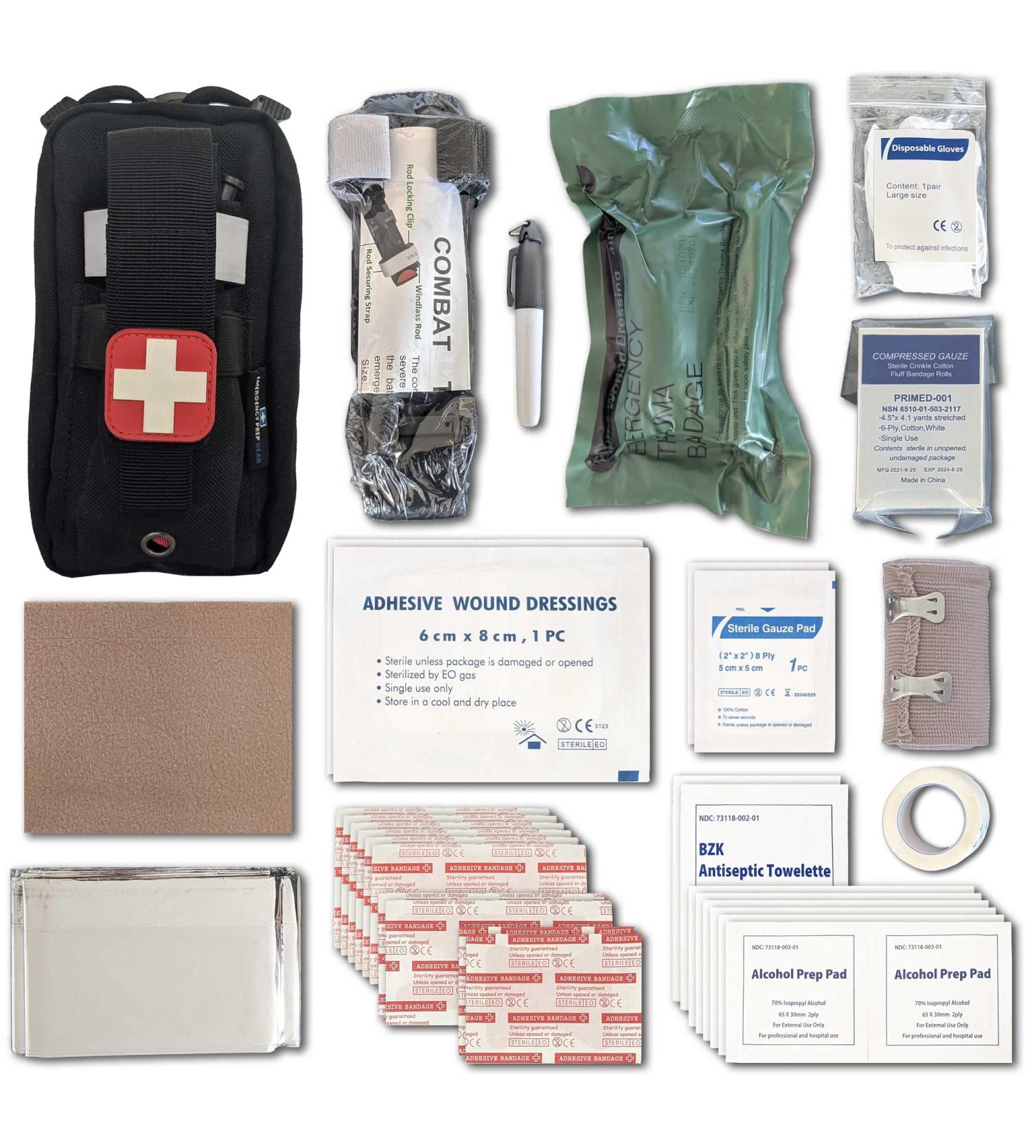 EPG Field First Aid Kit (IFAK) - 44 Piece MOLLE Compact Personal First Aid Kit - Buy Online on GoSupps.com