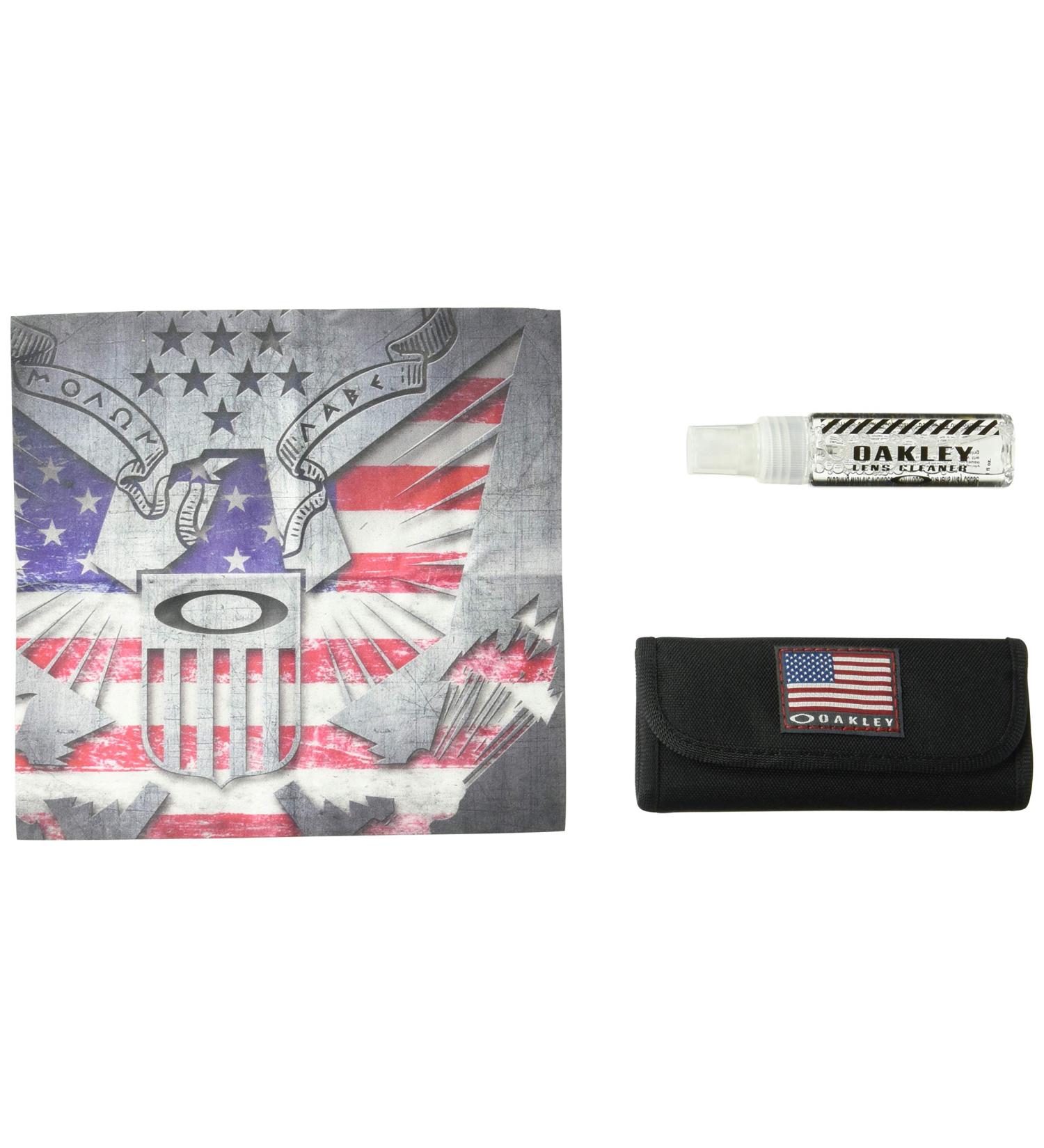 Oakley Lens Rectangular Eyeglass Cleaning Kit Usa Flag 59 Millimeters