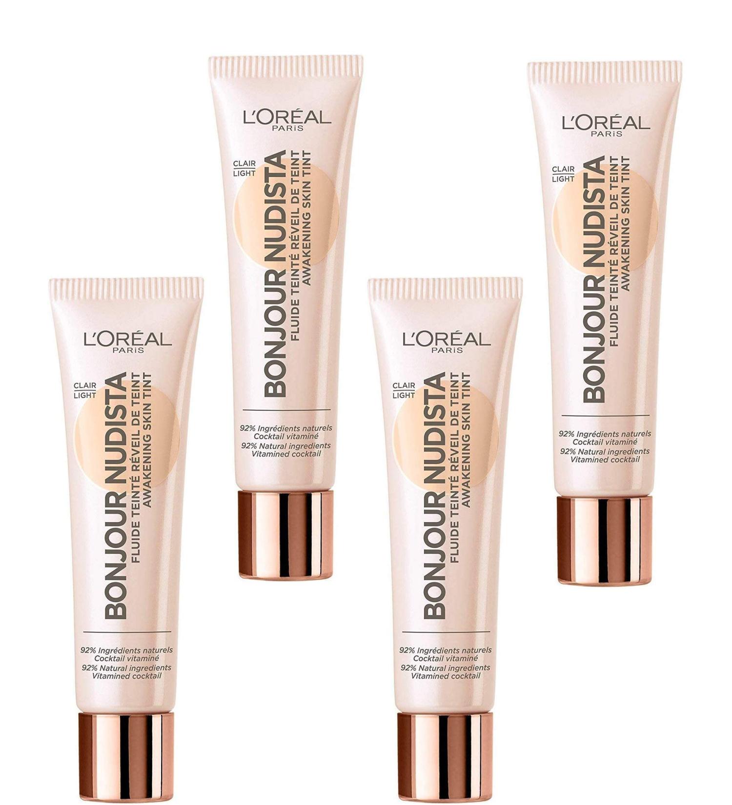 L'Oréal Paris Bonjour Nudista BB Light Light Cream 30 ml, Pack of 4 (4 x 30 ml)