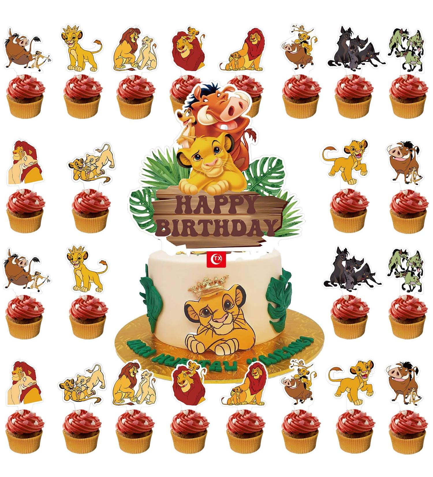 37PCS Lion King Cake Decoration Lion Guard Cake Toppers Themed Cake Decoration Lion King Cake Topper Themed Birthday Party Supplies for Boy Girl Cake Decoration - Buy Online on GoSupps.com