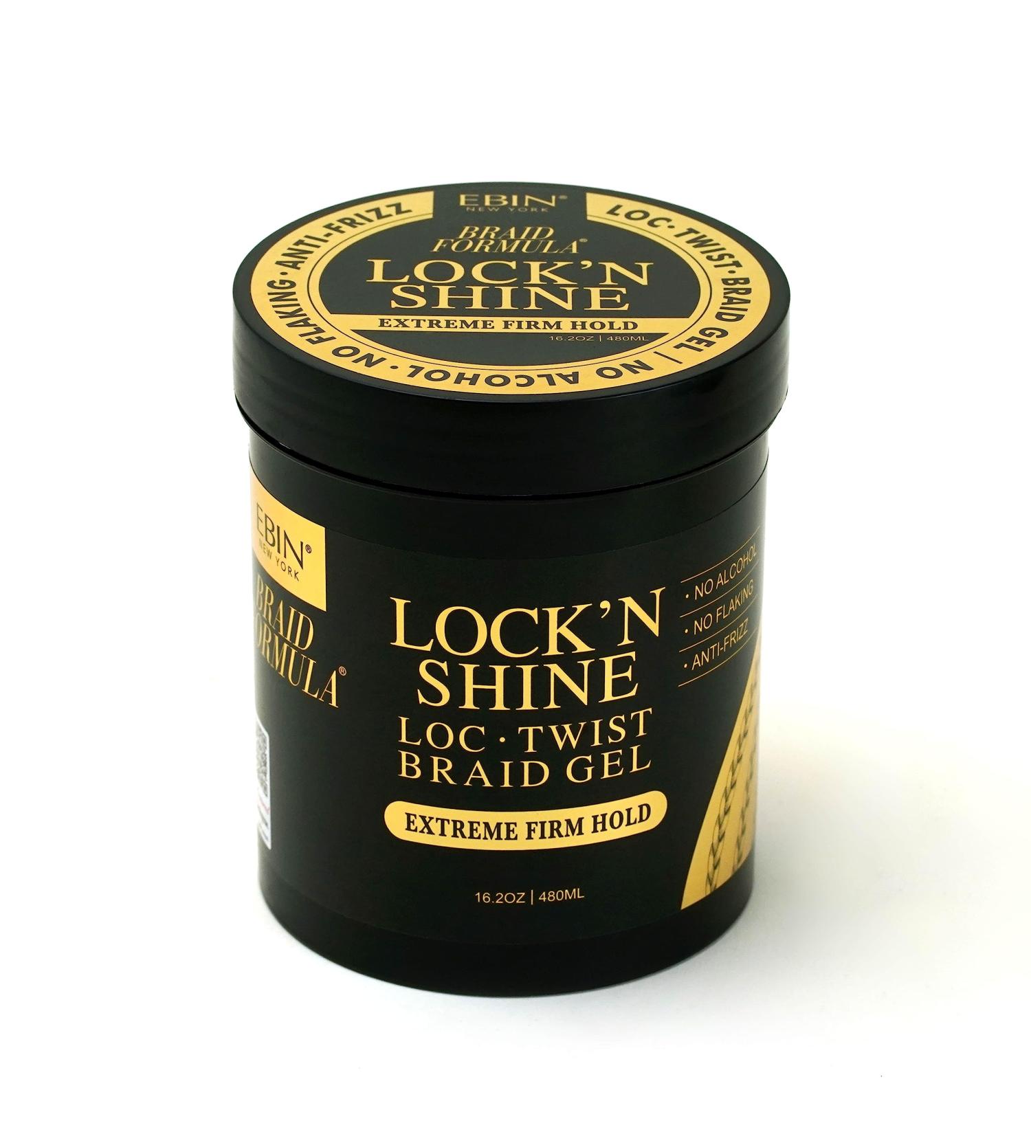 Braid Formula Lock n Shine - Extreme Firm Hold Hair Gel 16oz | Perfect for Locs Twists & Braids | High Shine Anti-Frizz Infused with Vitamin B for Stronger Hair - Buy Online on GoSupps.com