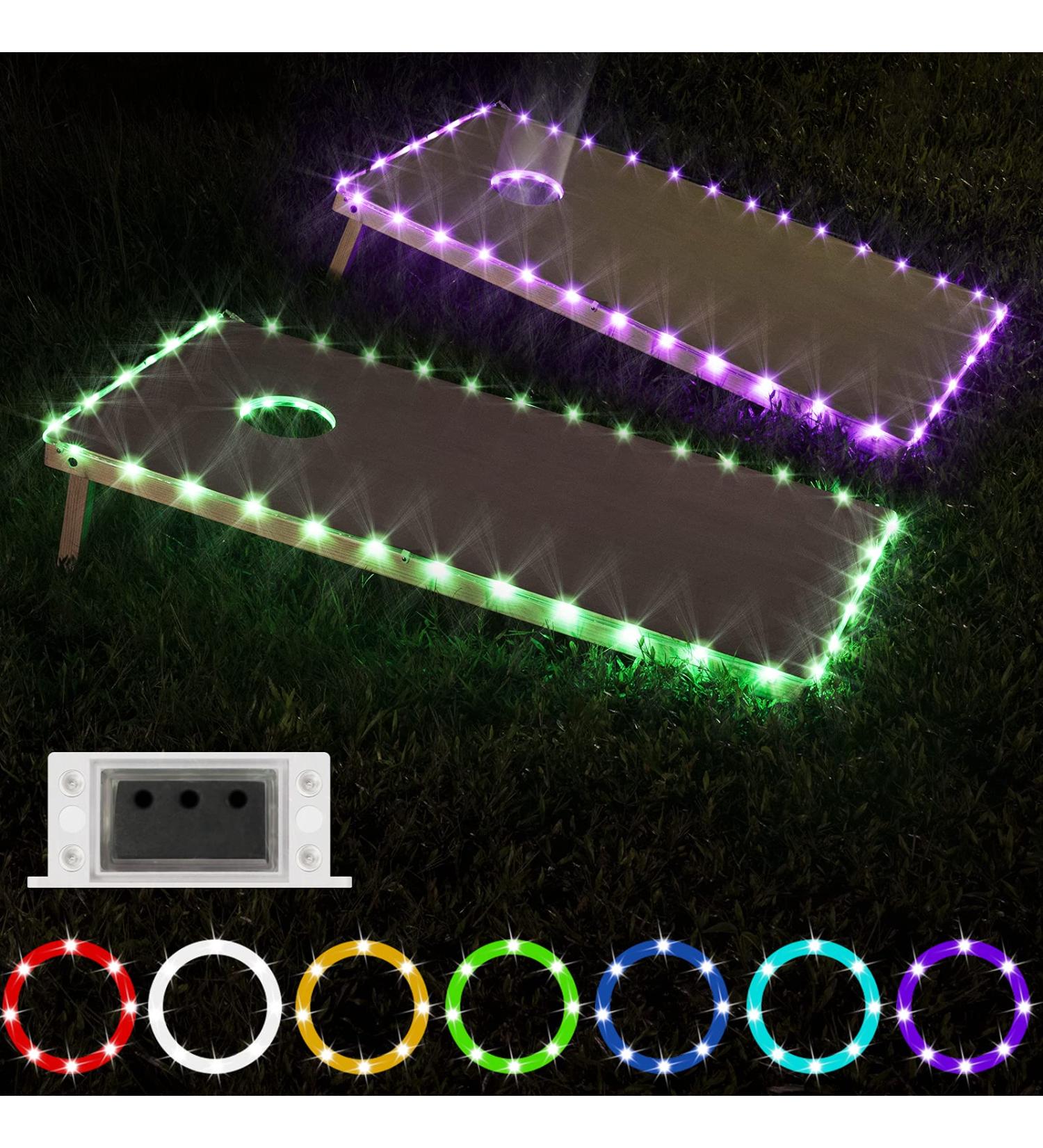 Score Sensing LED Cornhole Lights - 7 Color Change, Set of 2 - Enhance Nighttime Cornhole Game Experience - Buy Online on GoSupps.com