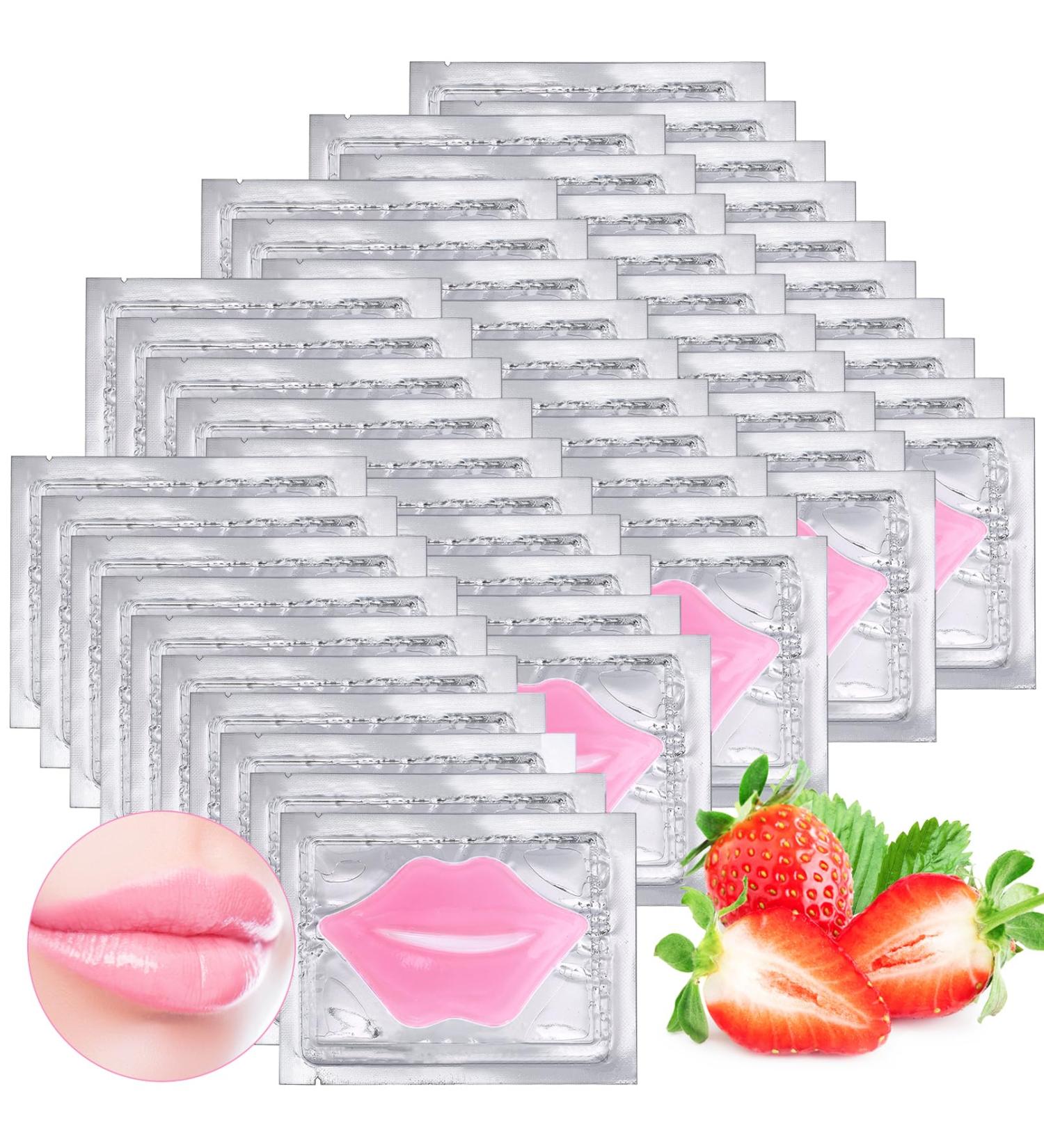 Extrapins 50PCS Collagen Crystal Lip Masks Lip Mask Sheet Anti-Aging & Anti-Wrinkle Lip Gel Patches Pads for Dry Lip Remove Dead Skin Plump Your Lips(Pink) - Buy Online on GoSupps.com
