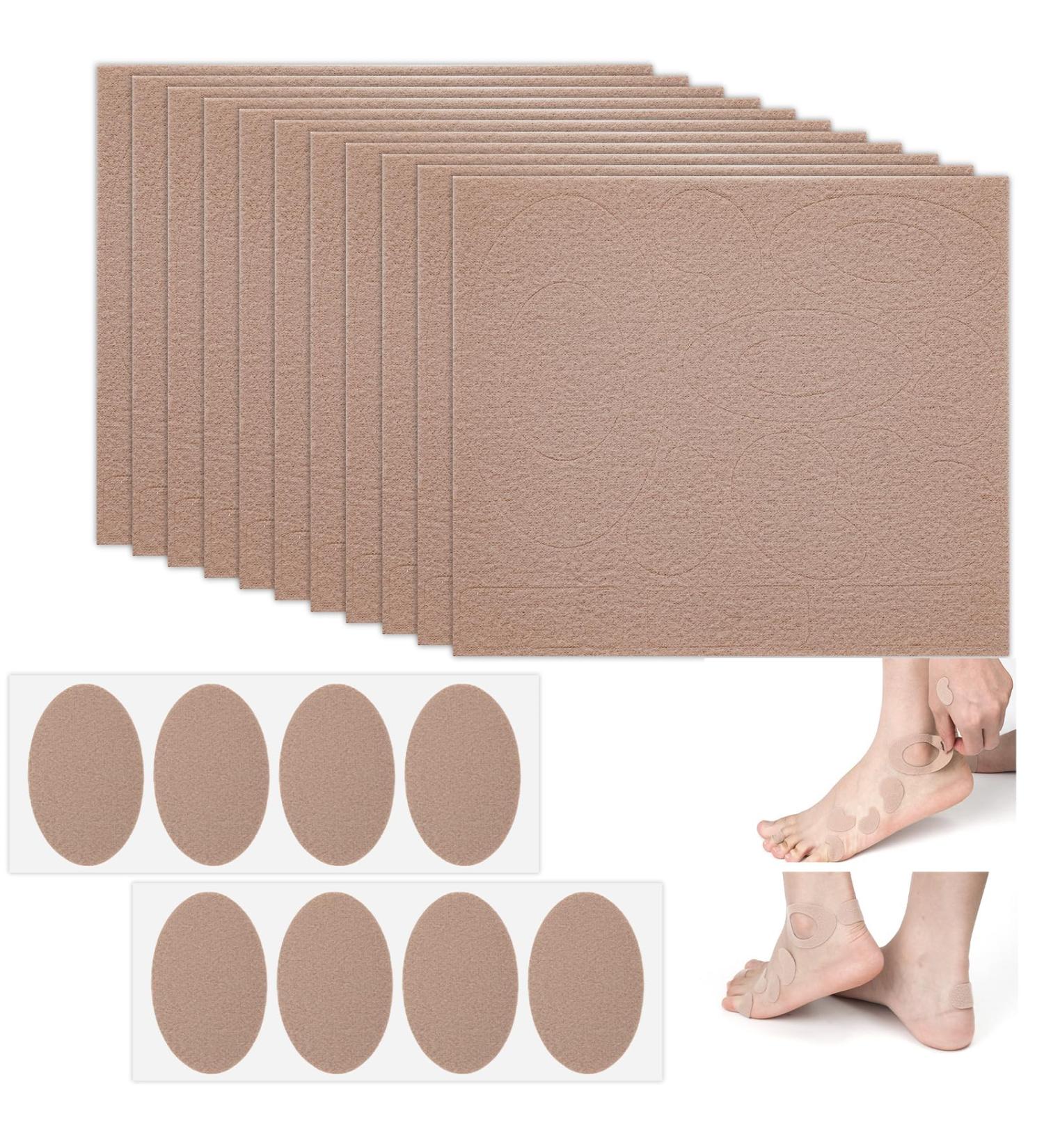 12 Sheets Moleskin Adhesive Pads for Feet Blister Prevention Pads for Feet Moleskin for Blisters and Feet Heels Flannel Adhesive Mole Skin Patch Bandages for Women Men - Buy Online on GoSupps.com