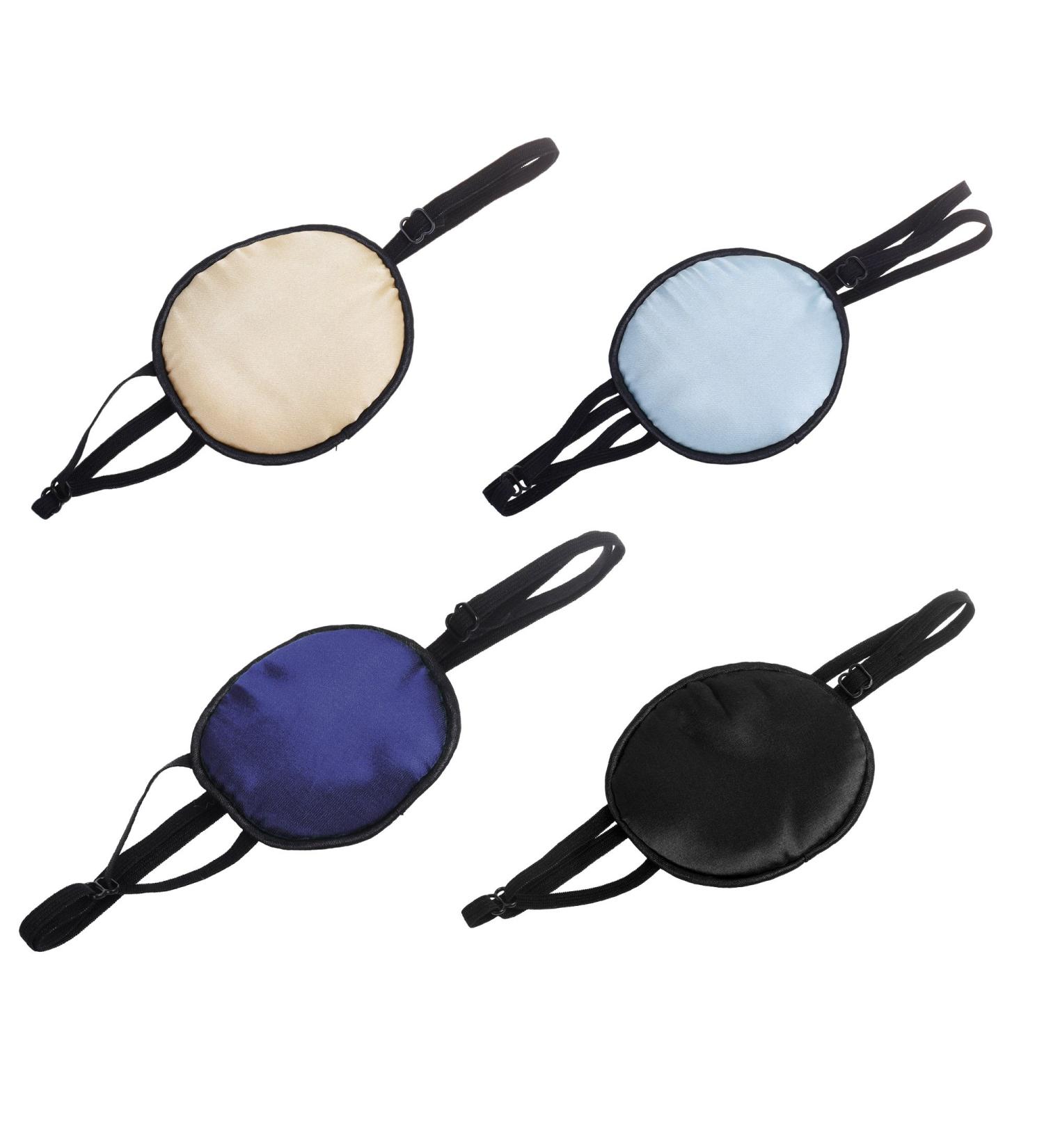Beautyflier Pack of 4 Silk Eye Patches for Adults - Lazy Eye Amblyopia Strabismus - Black, Light Blue, Dark Blue, Light Gold - Buy Online on GoSupps.com