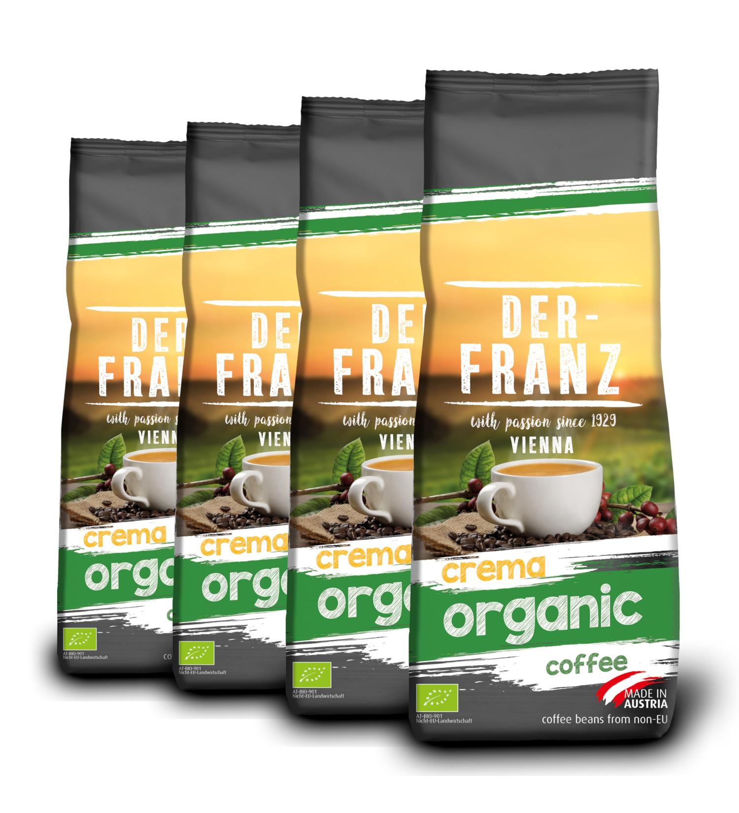 Der-Franz Crema Organic Coffee Ground 4x500g - Premium Quality Organic 500g - Buy Online on GoSupps.com