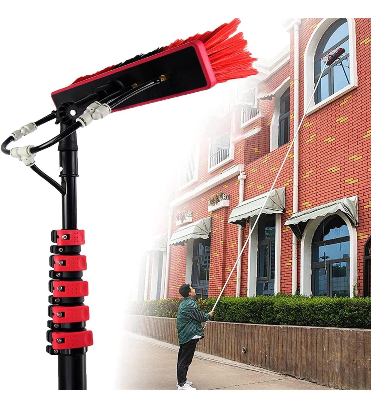 Telescopic Window Cleaner Water Fed Pole Kit Window Cleaning Brush Water Fed Brush Water Fed Cleaning System Outdoor Window Cleaner Cleaning Tool For Window Glass (24ft/7.2m) - Buy Online on GoSupps.com