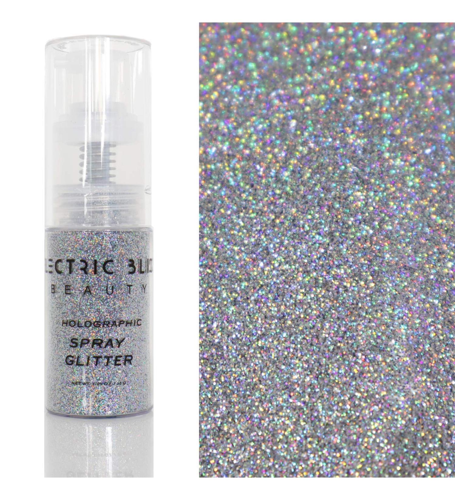 Holographic Silver Glitter Spray - Shimmer for Hair, Face & Body | Festival & Rave Accessories - Buy Online on GoSupps.com