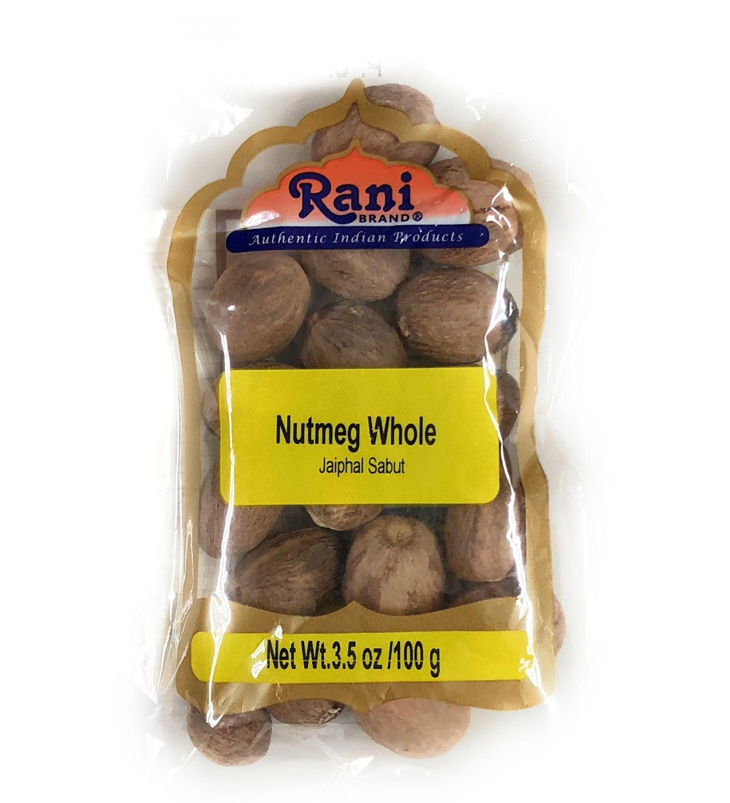 Rani Nutmeg (Jaiphul) Whole Spice 3.5oz (100g) - All Natural & Vegan - Indian Origin - Non-GMO - Gluten Friendly - 21-23 Pieces - Pack of 1 - Buy Online on GoSupps.com