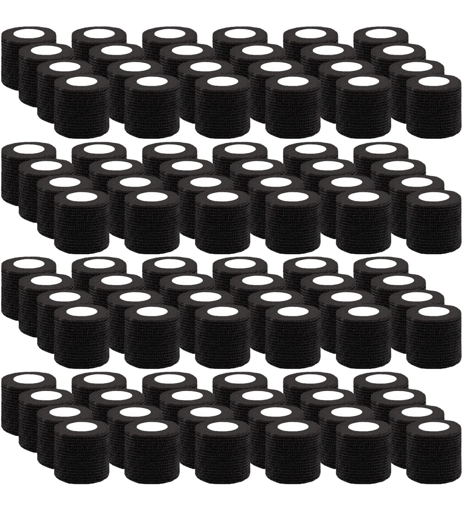 BQTQ 96 Rolls 2 Inch Self Adhesive Bandage Wrap Tape - Black Athletic Wraps for Wrist, Ankle, Swelling, Sprains - Buy Online on GoSupps.com