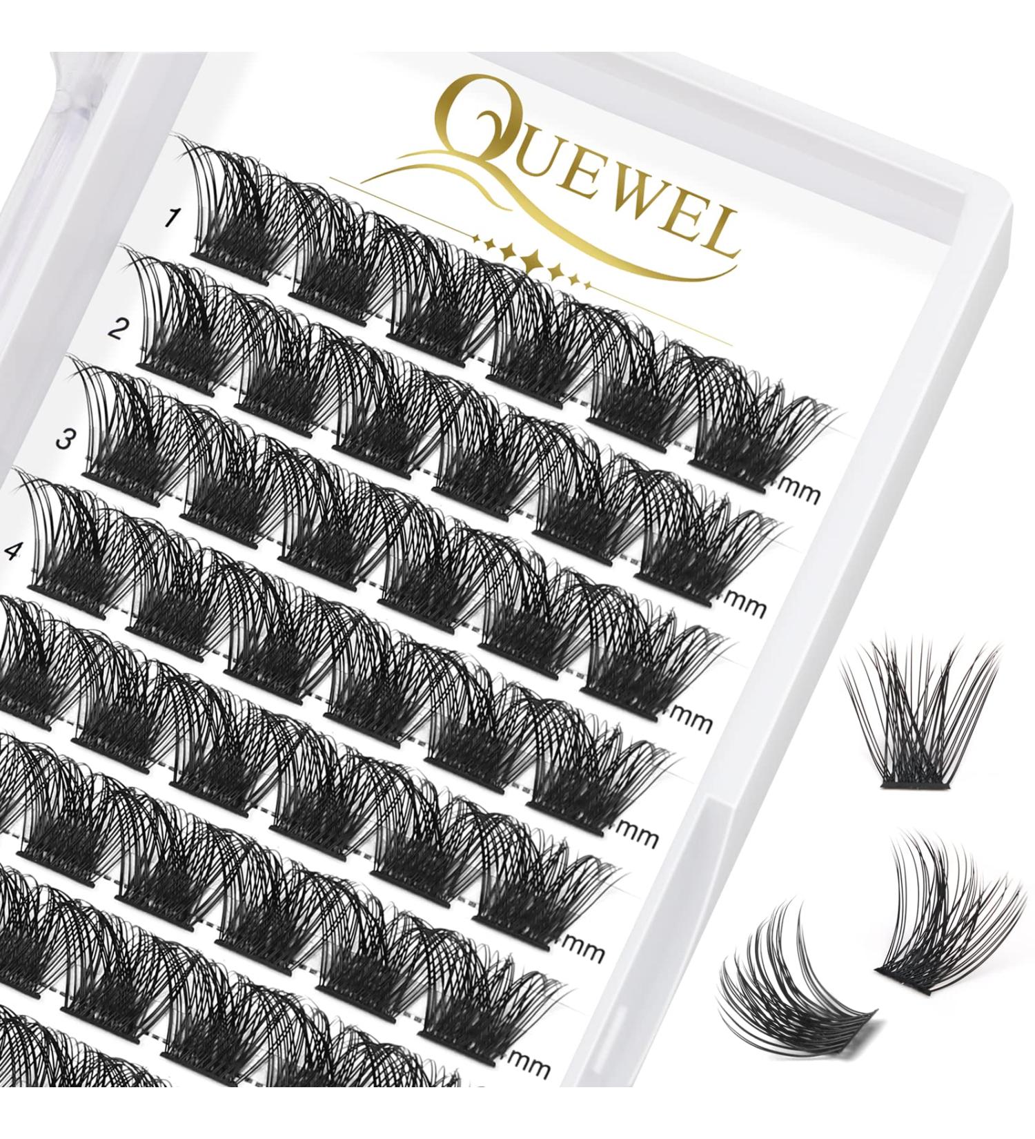 QueWEL Mega C Curl 14mm Individual Eyelashes | DIY Eyelash Extensions | Wide Segments for Stunning Eye Makeup - 1 Pack - Buy Online on GoSupps.com