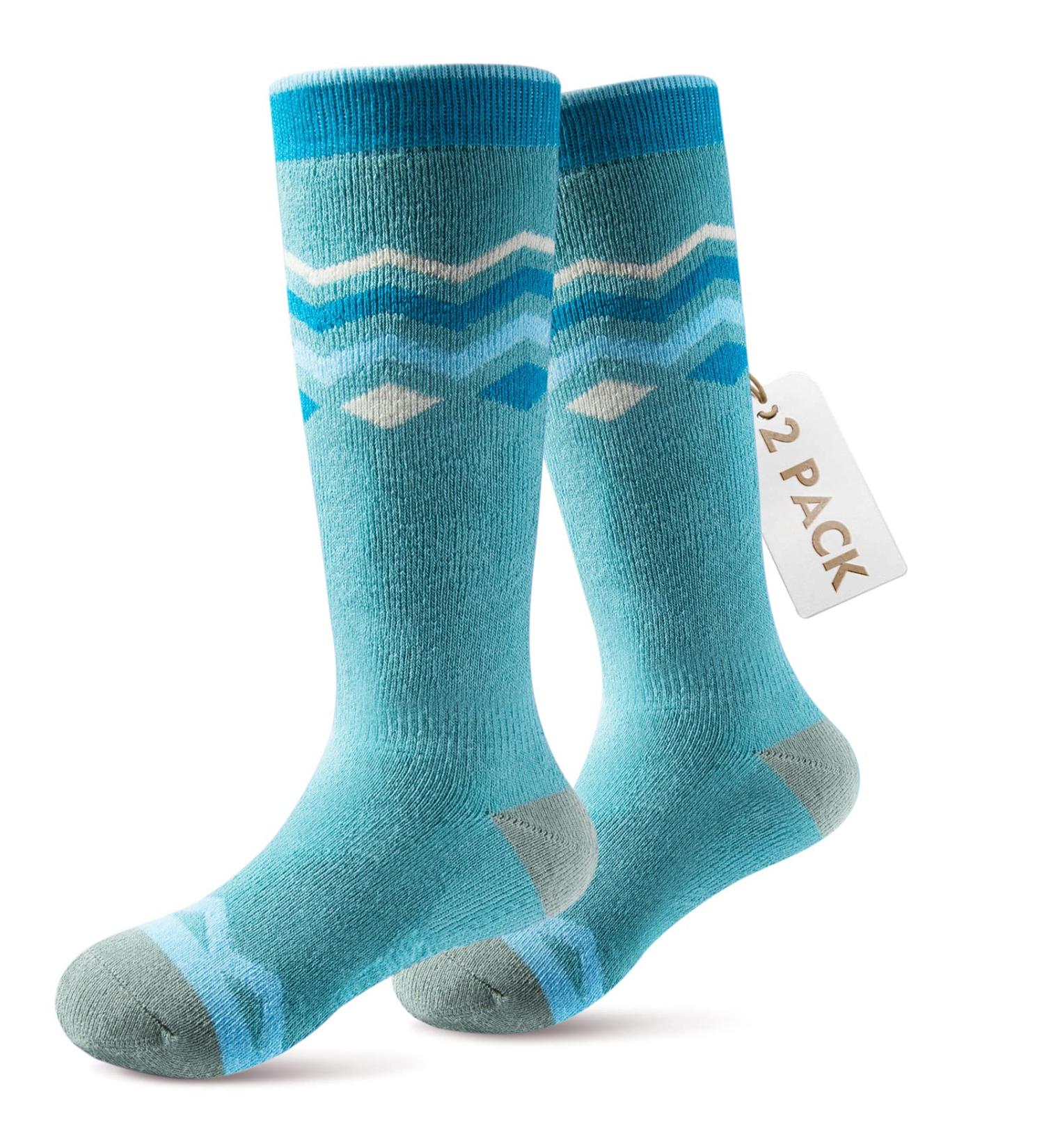 Buy Outdoormasters Unisex Ski Socks - Breathable Winter Snowboarding Socks for Girls & Boys | OTC Design & Anti-Slip Cuffs | Woodland Green (30-36) - Buy Online on GoSupps.com