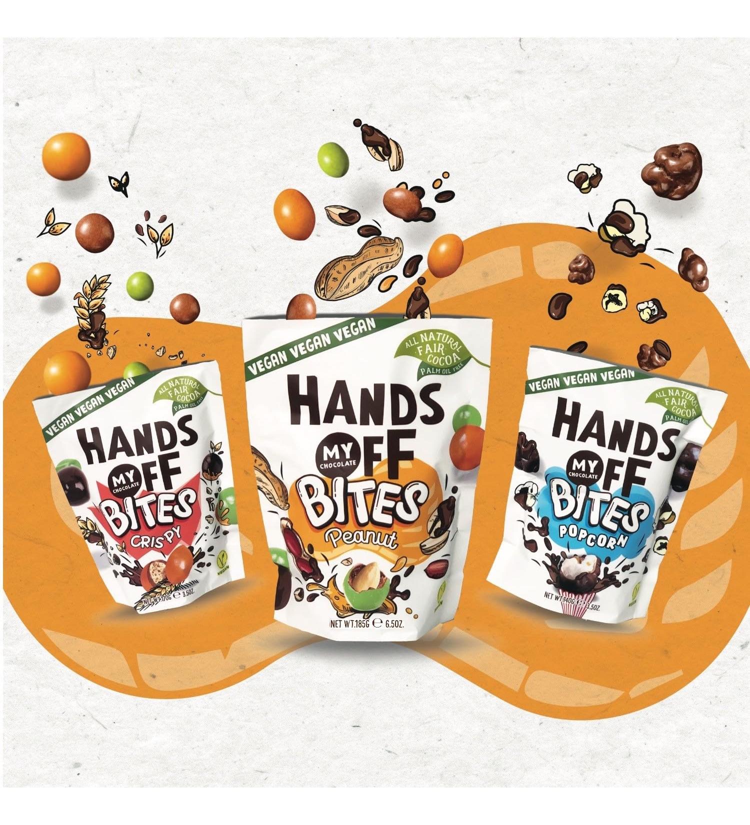  Hands Off my Chocolate Hands Off My Vegan Chocolate 3-Pack | 3 Bags Per Variety | All Natural Chocolate | Vegan | 9 Individual Chocolate Wrappers | Total 1530g of Chocolate - Buy Online on GoSupps.com