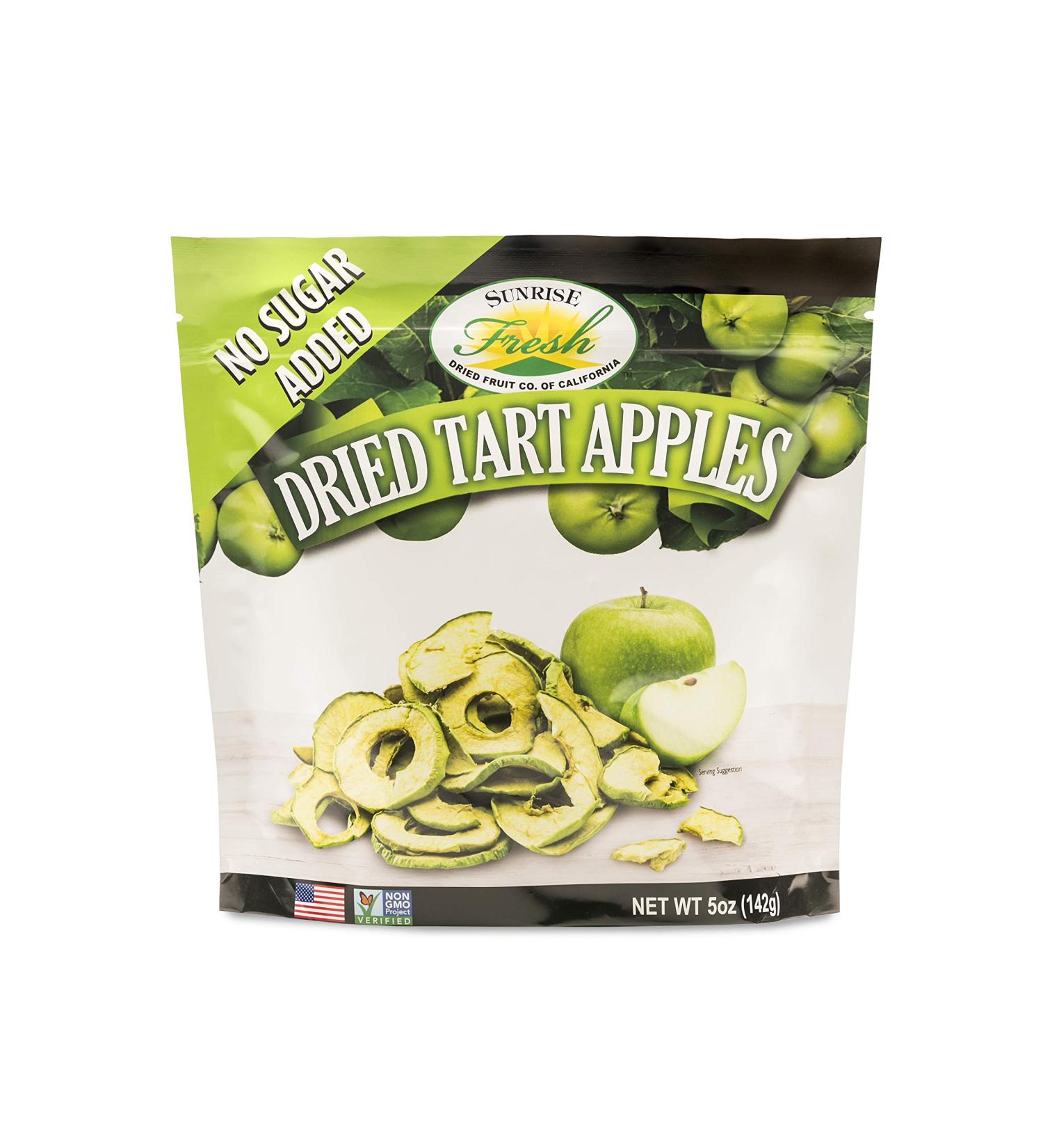 Dried Tart Apple Slices - No Added Sugar - 5oz Bag | Sunrise Fresh Dried Fruit Co - Buy Online on GoSupps.com