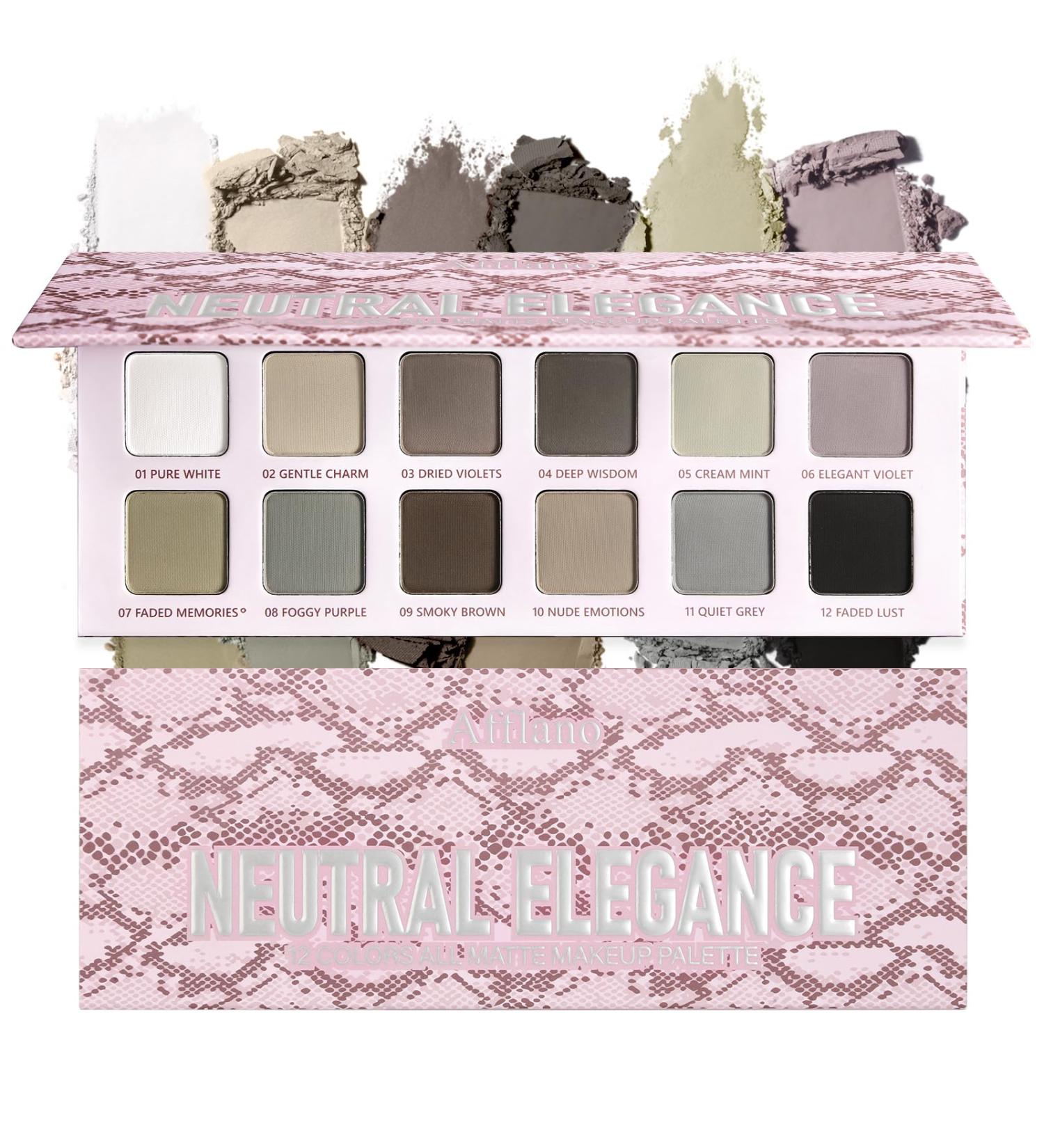 Afflano Palette de fards paupi res mats nude Brown neutre teinte froide pour le maquillage de jour de nuit tr s pigment blanc gris noir marron fard paupi res gothique smoky - Buy Online on GoSupps.com