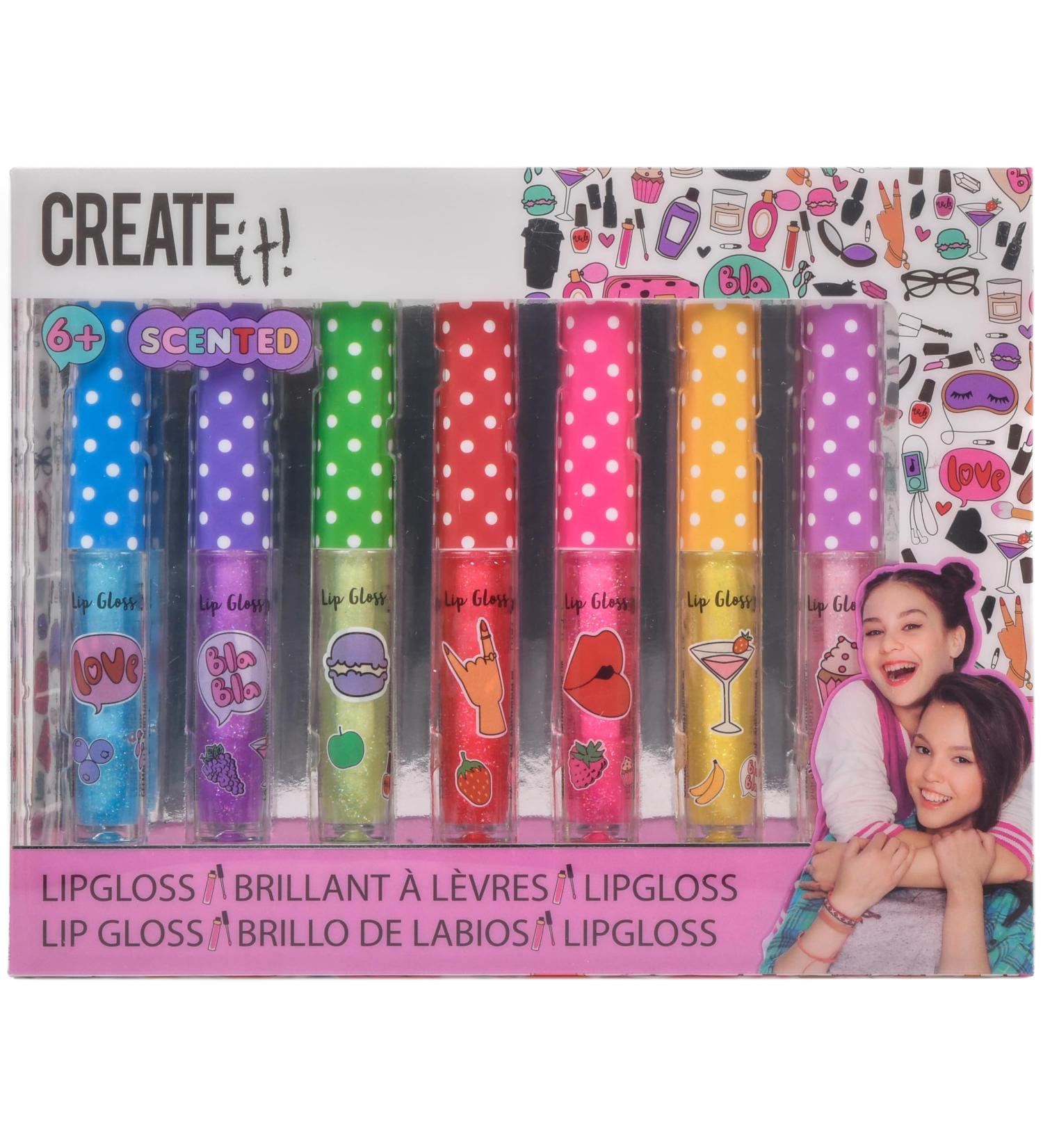 Create It! Lip Gloss Set with Fragrance & Glitter - 7-Piece Children's Make-Up | International Shipping Available - Buy Online on GoSupps.com