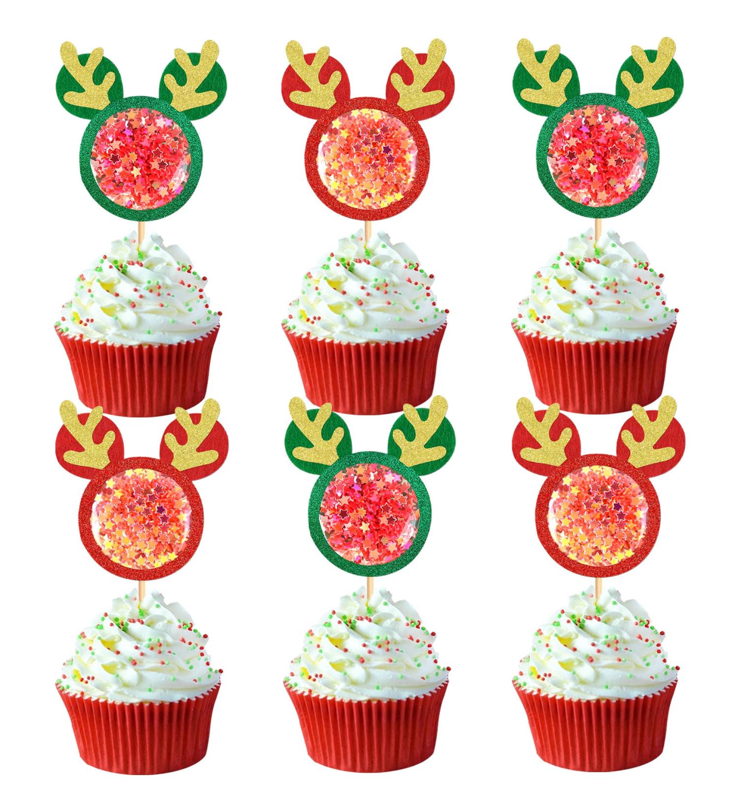 Ercadio 12 Pack Mouse Inspired Christmas Cupcake Toppers Felt Mouse Cupcake Picks Christmas Cupcake Toppes Christmas HolidayTheme Party Cake Decorations Supplies Chirstmas-9 - Buy Online on GoSupps.com