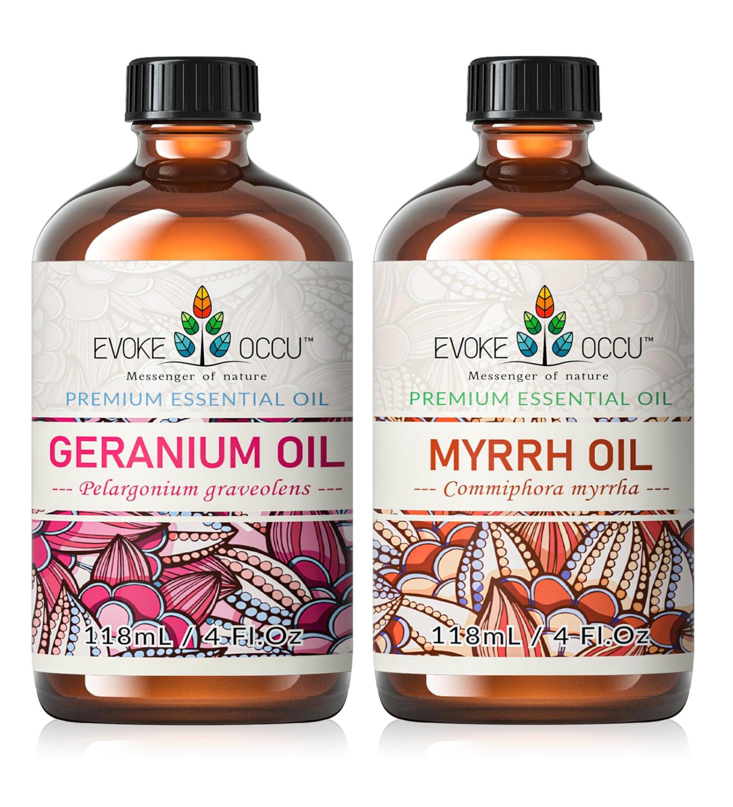 EVOKE OCCU Geranium Essential Oil and Myrrh Essential Oil - 4 Fl Oz - Buy Online on GoSupps.com