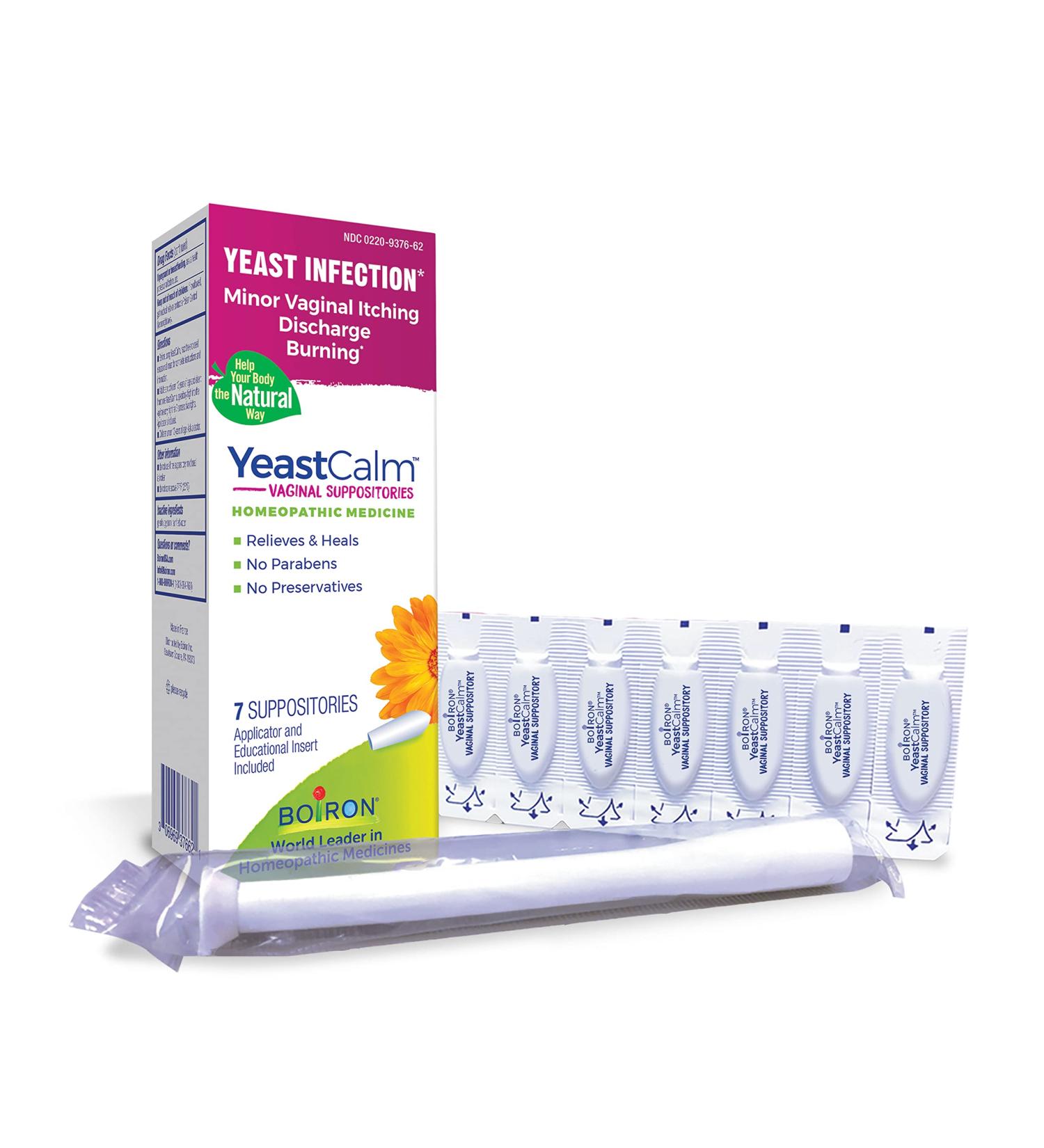 Boiron YeastCalm Homeopathic Suppositories - 7 Count for Yeast Infections, Burning, Discharge & Itching - Buy Online on GoSupps.com