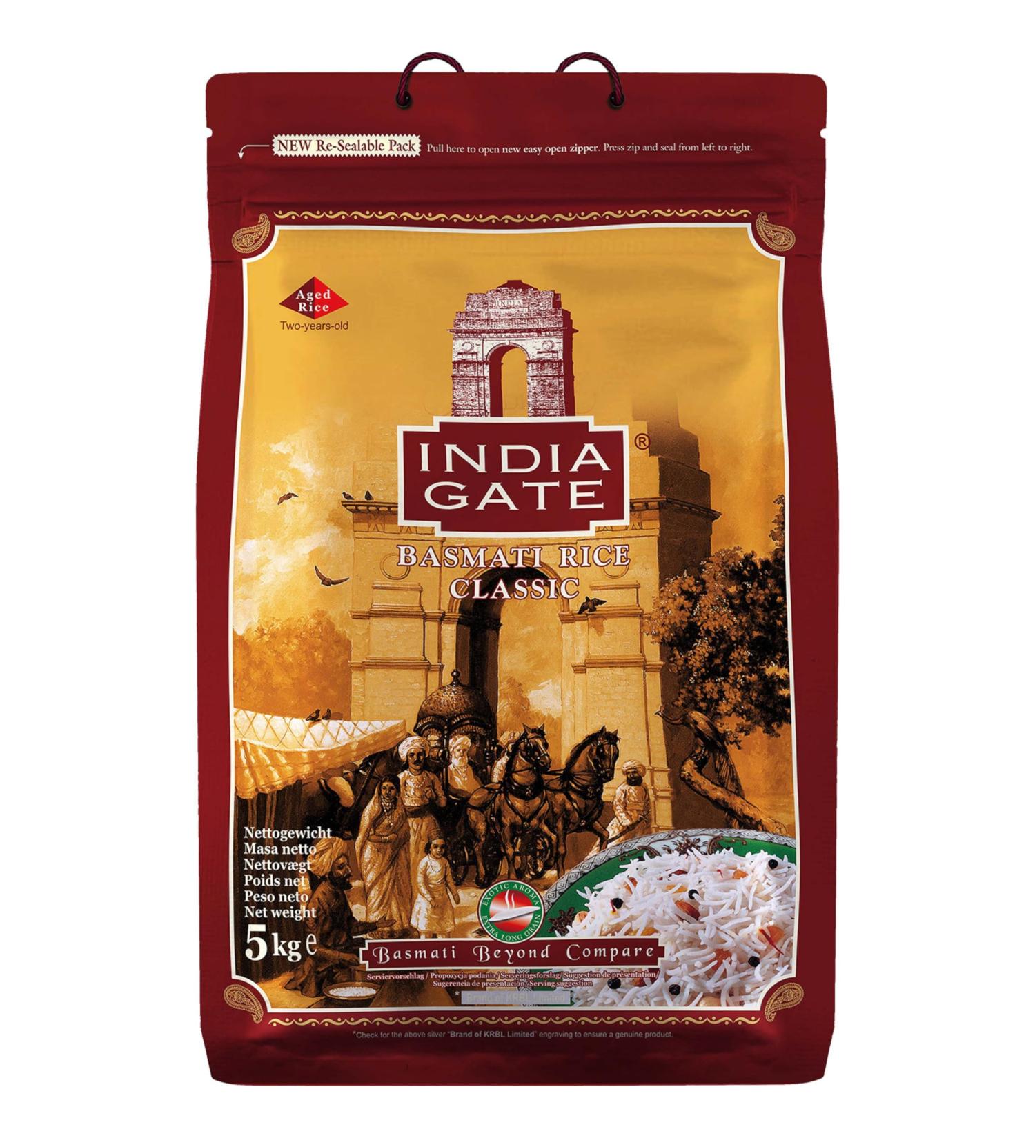 Buy INDIA GATE Basmati Rice Classic (1 x 5 KG) - Premium Quality International Shipping Available - Buy Online on GoSupps.com