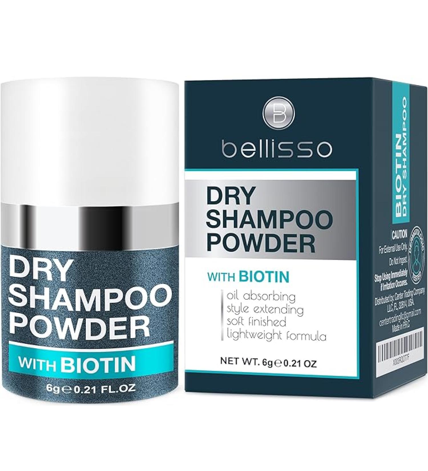 Biotin Dry Shampoo Volumizing Powder - For Women and Men - Non Aerosol Unscented Waterless Solution - Mini Travel Size - Balance Clean Blonde Brown Black Oily and Dark Hair - Fragrance Free - Buy Online on GoSupps.com