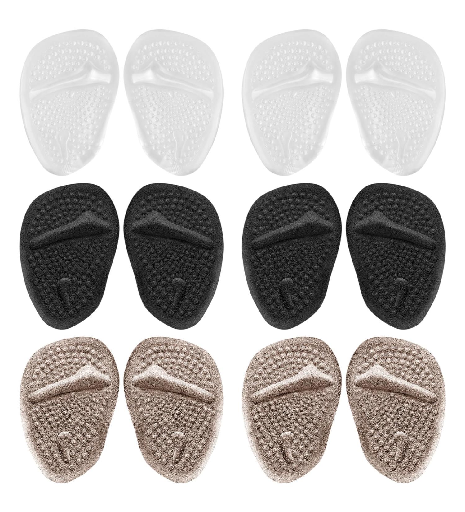 Forefoot & Bale Cushions - Reusable Gel Insoles for High Heels - Pain Relief Inserts for Men & Women - 6 Pairs Multicolored - Buy Online on GoSupps.com
