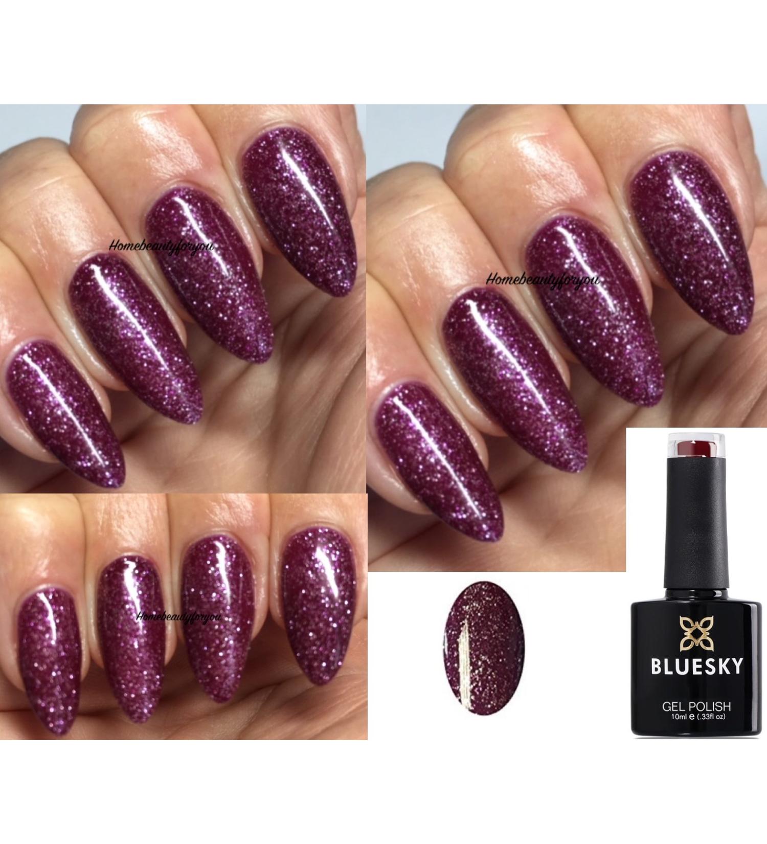 Bluesky GEL NAIL POLISH Mulled Wine A Burgundy Plum Colour with Silver Glitter CS029 Nail UV LED Soak Off 10ml CHRISTMAS COLOR - Buy Online on GoSupps.com