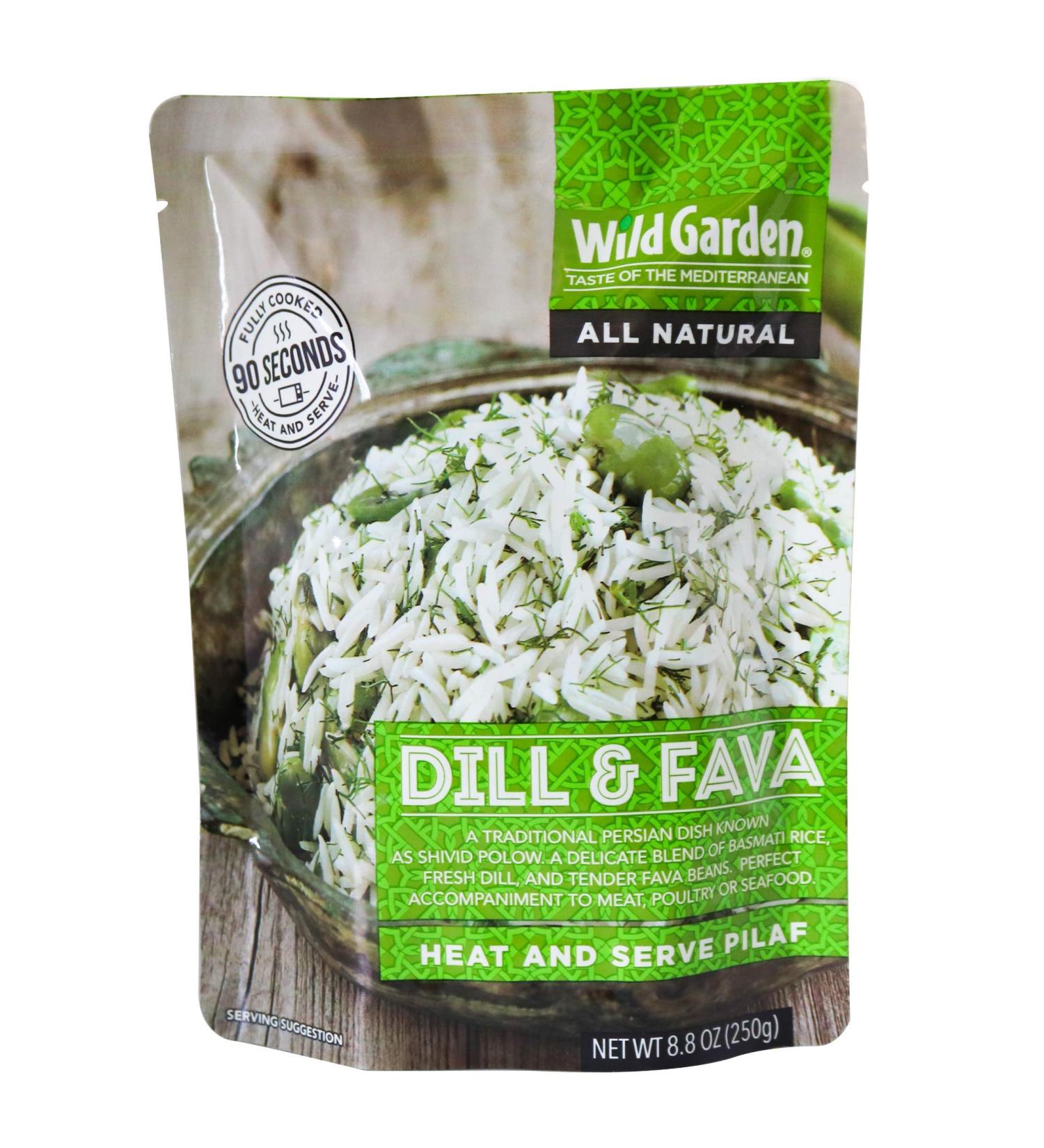 Wild Garden Dill & Fava Pilaf - 100% All-Natural, Ready to Eat, Microwavable 8.8 oz - Buy Online on GoSupps.com