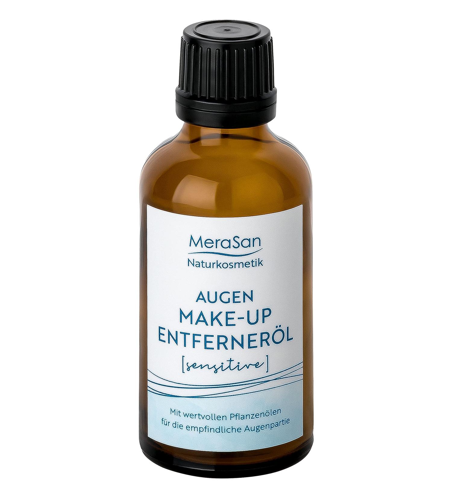 MeraSan eye make-up remover oil vegan natural cosmetics with castor oil almond oil and jojoba oil - 50 ml