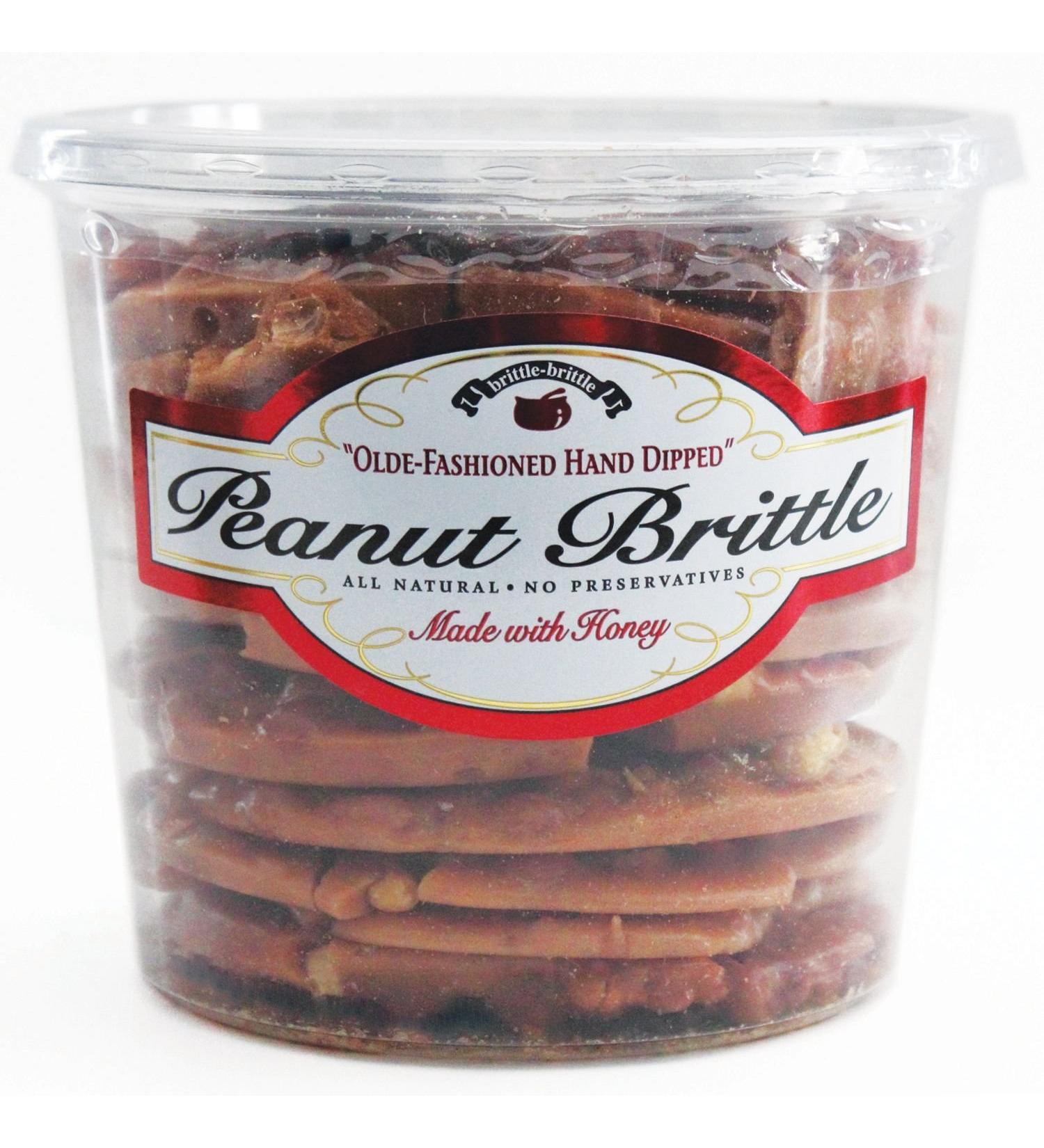 Brittle-Brittle- Old Fashion Hand Dipped Peanut Brittle, 1/2.63lbs Container